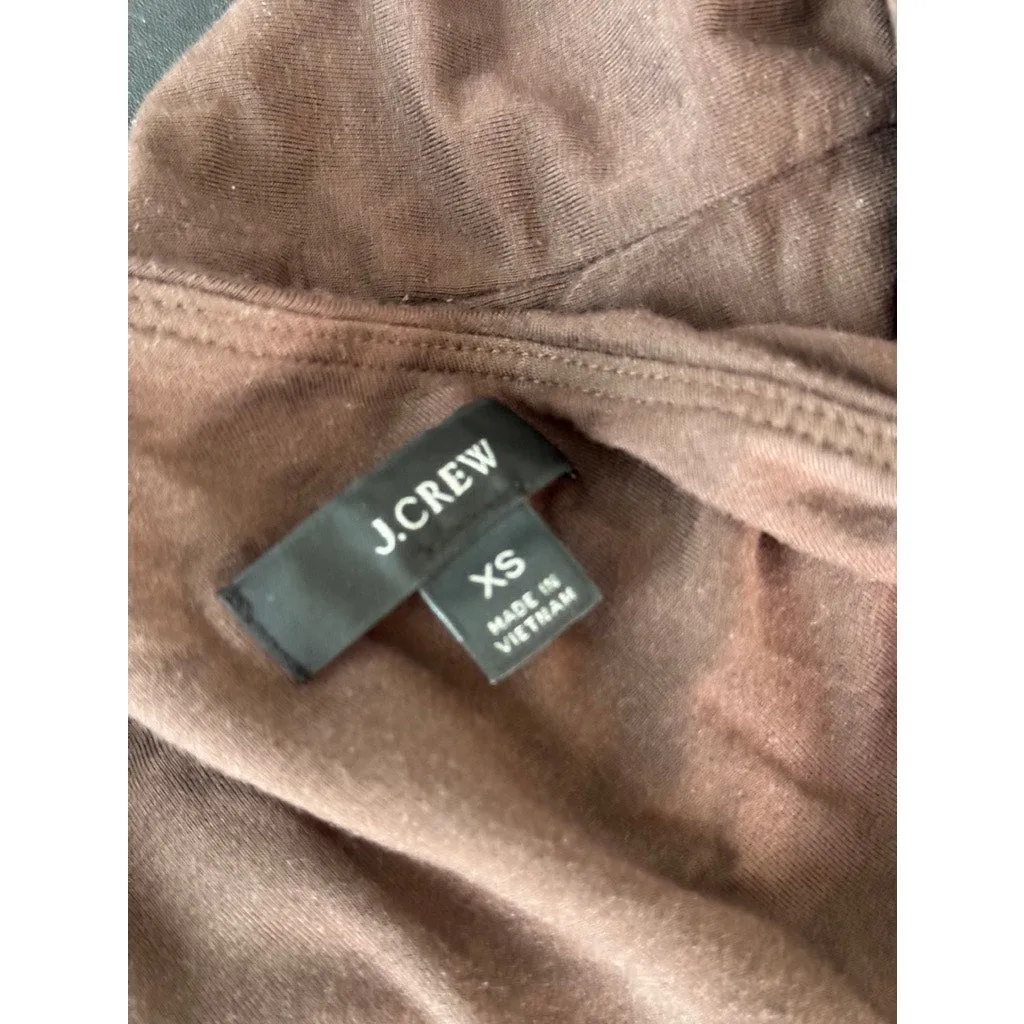 J.CREW Women's Brown Solid One-Shoulder Pullover Lightweight Top SZ XS