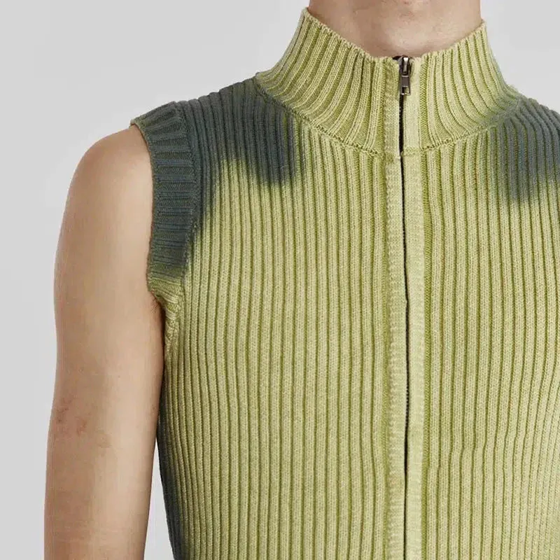 Jinquedai Cyberpunk Zip-Up Cardigan Vest