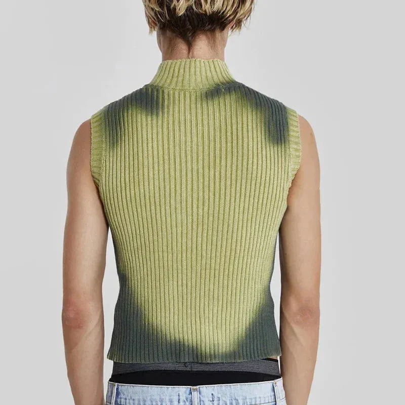 Jinquedai Cyberpunk Zip-Up Cardigan Vest