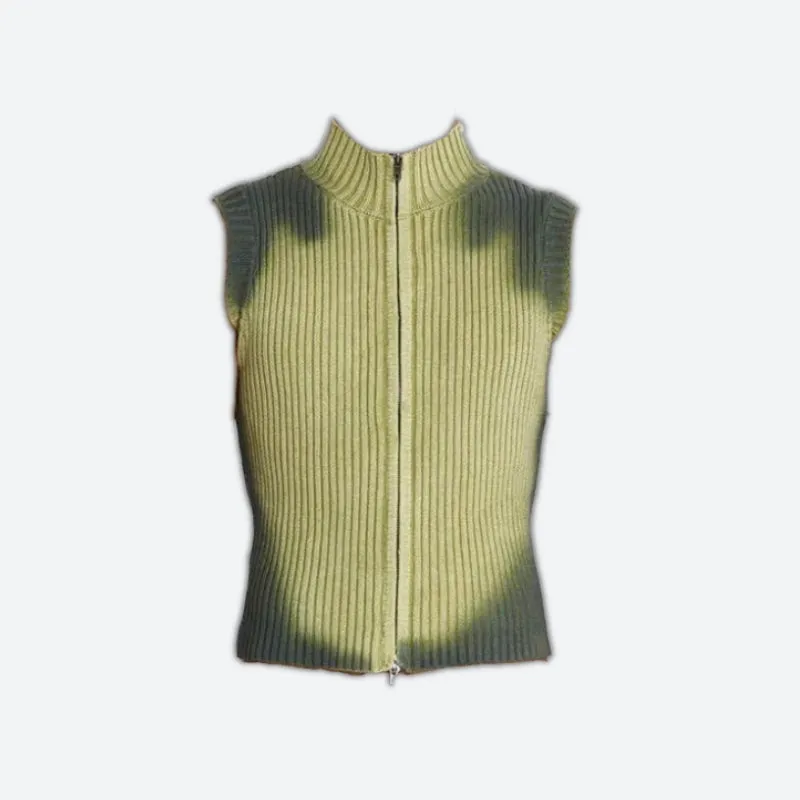 Jinquedai Cyberpunk Zip-Up Cardigan Vest