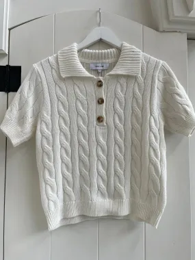 John   Jenn - Timmy Polo Knit Shirt in Vanilla