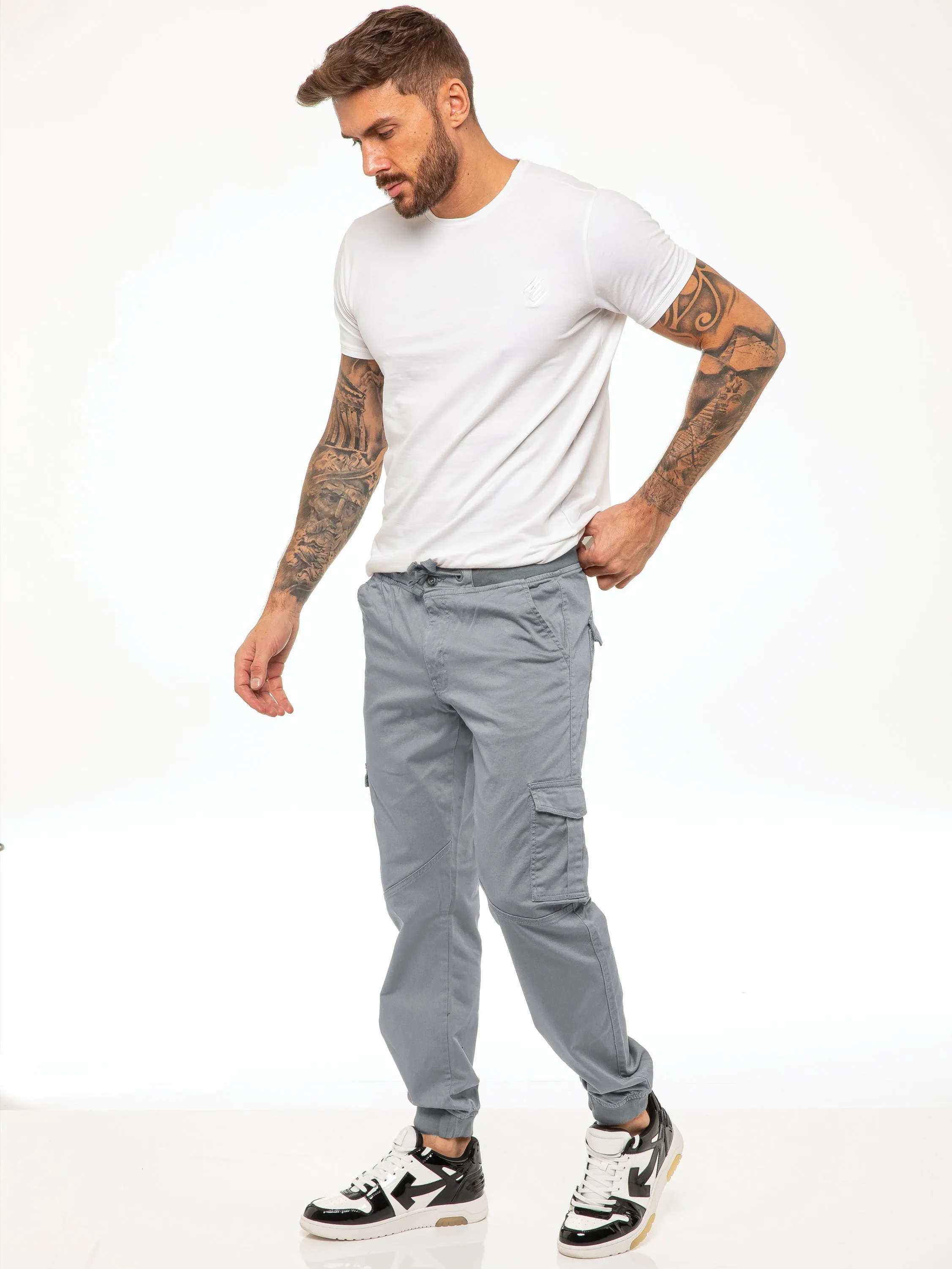 Kyle Stretch Cargo Pants - Light Grey