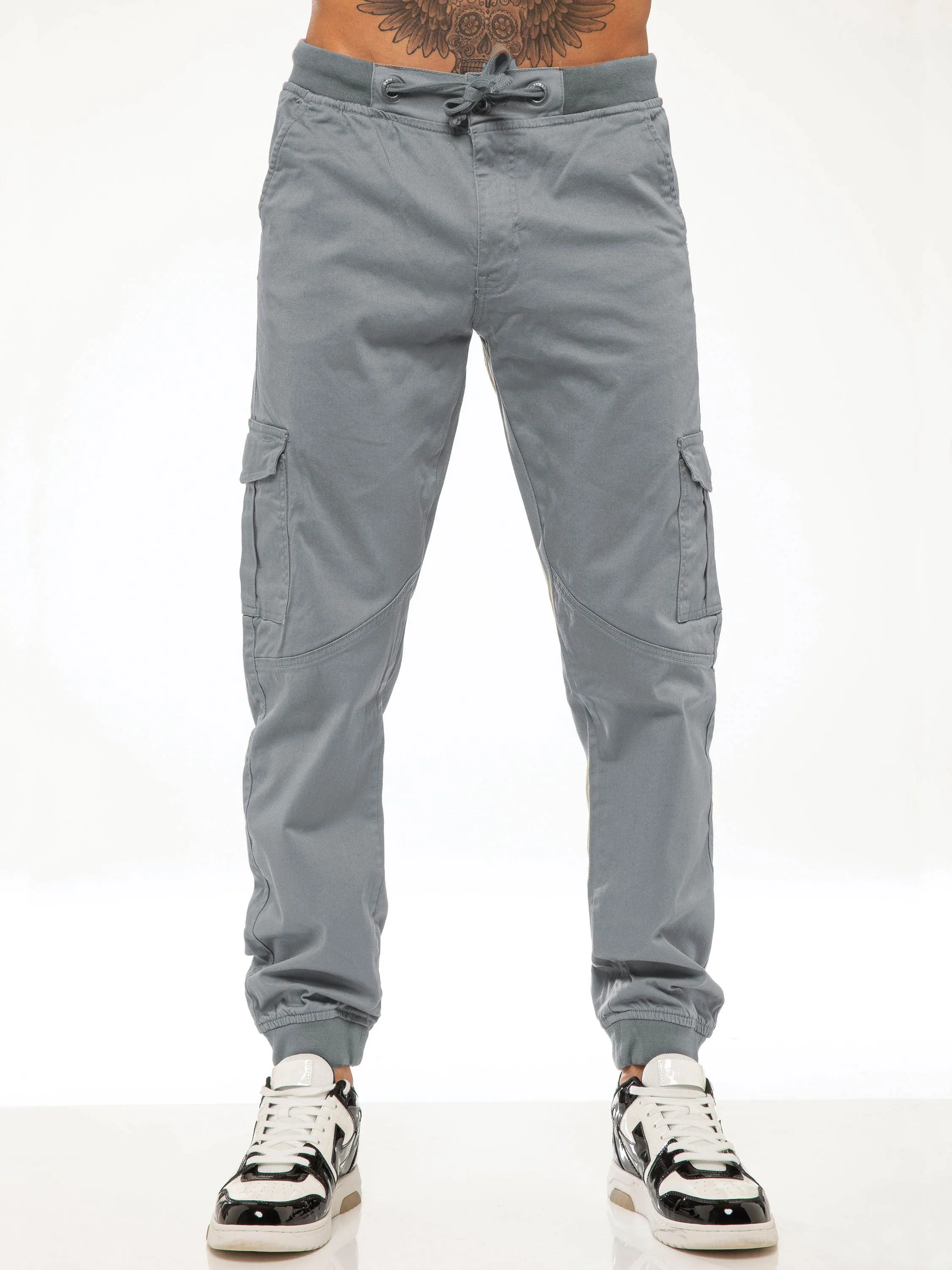 Kyle Stretch Cargo Pants - Light Grey