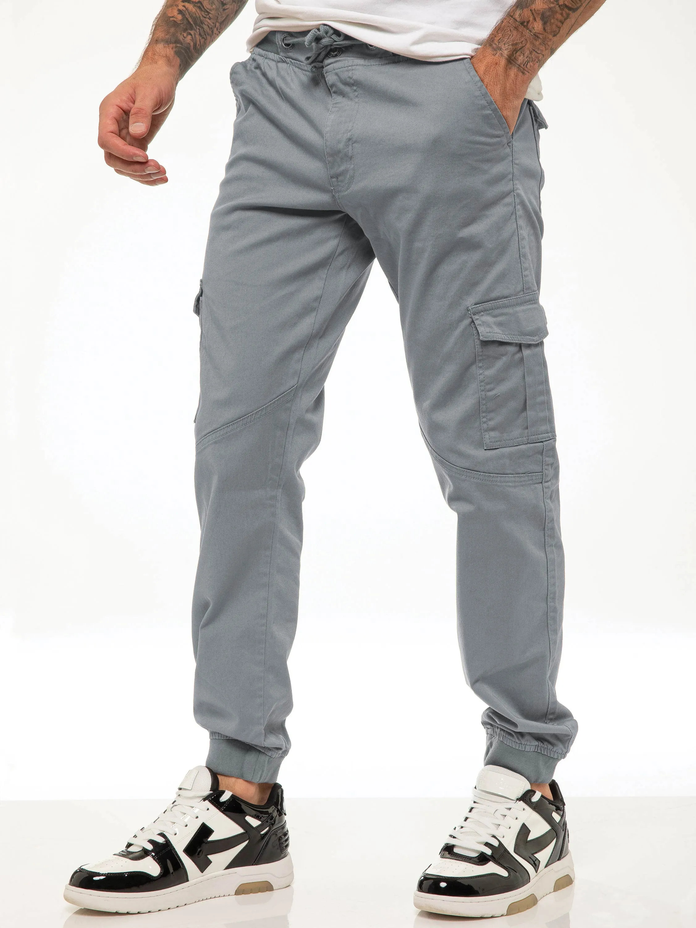 Kyle Stretch Cargo Pants - Light Grey
