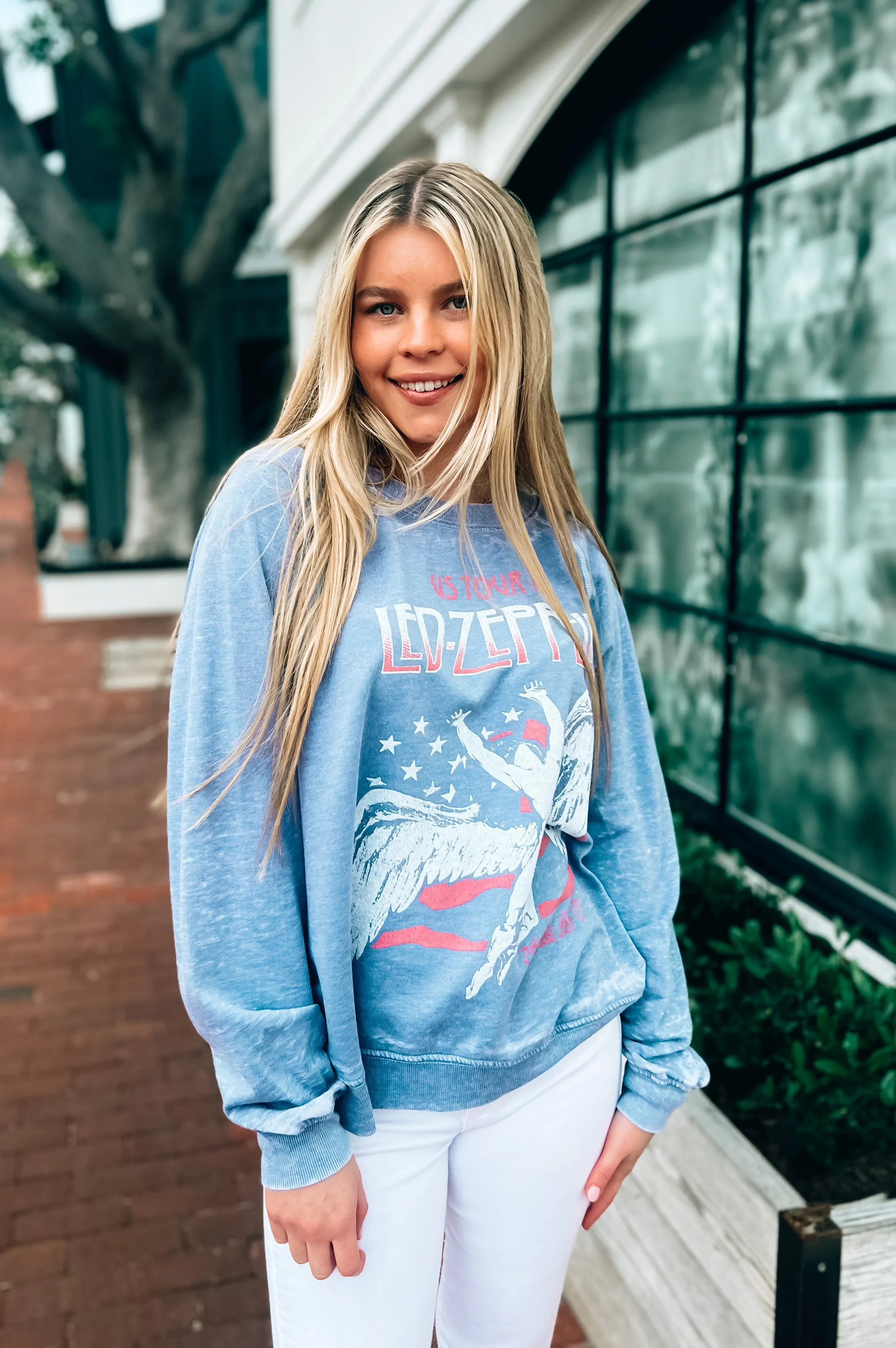 Led Zeppelin Pullover Vintage Blue