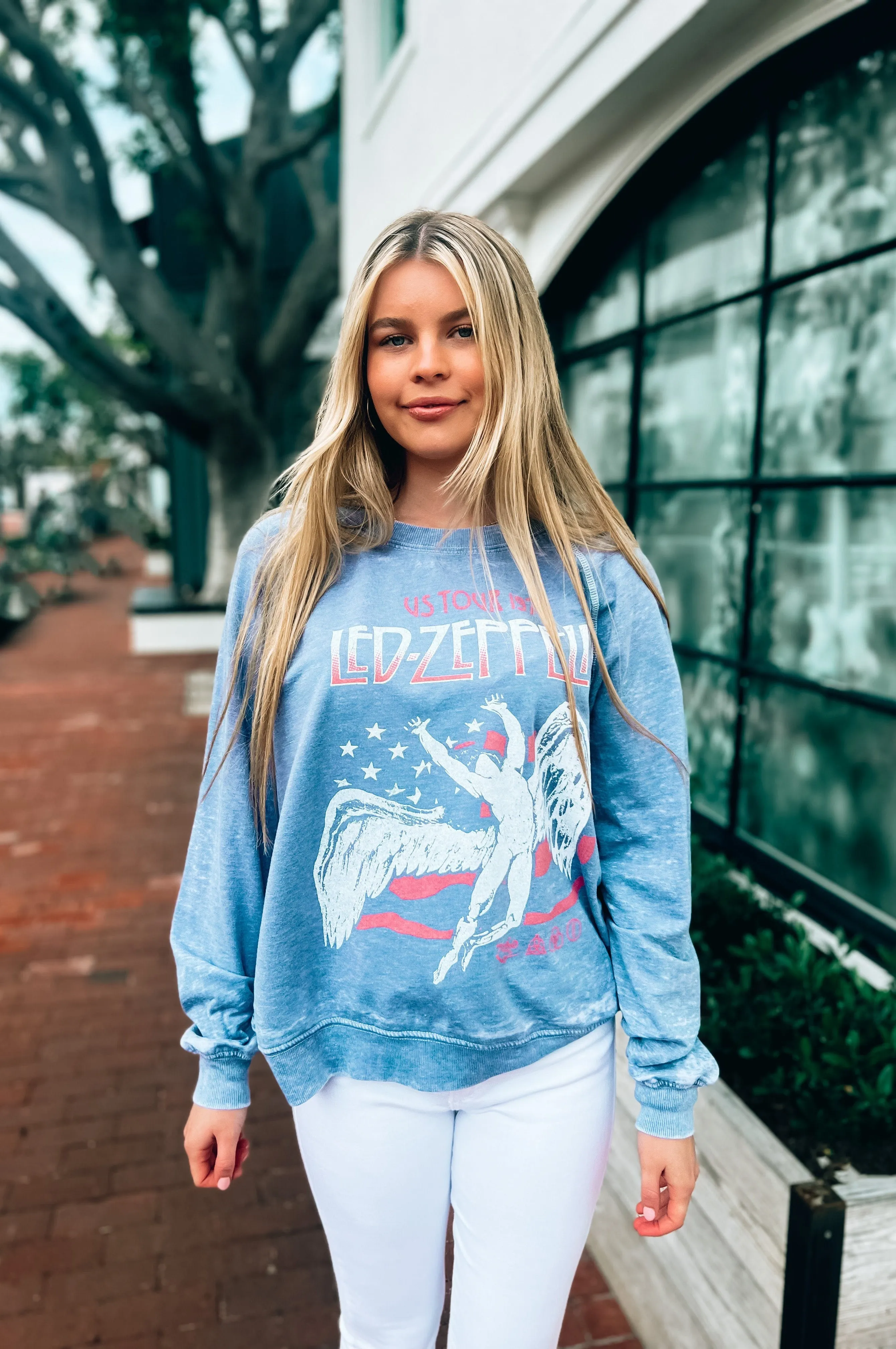 Led Zeppelin Pullover Vintage Blue