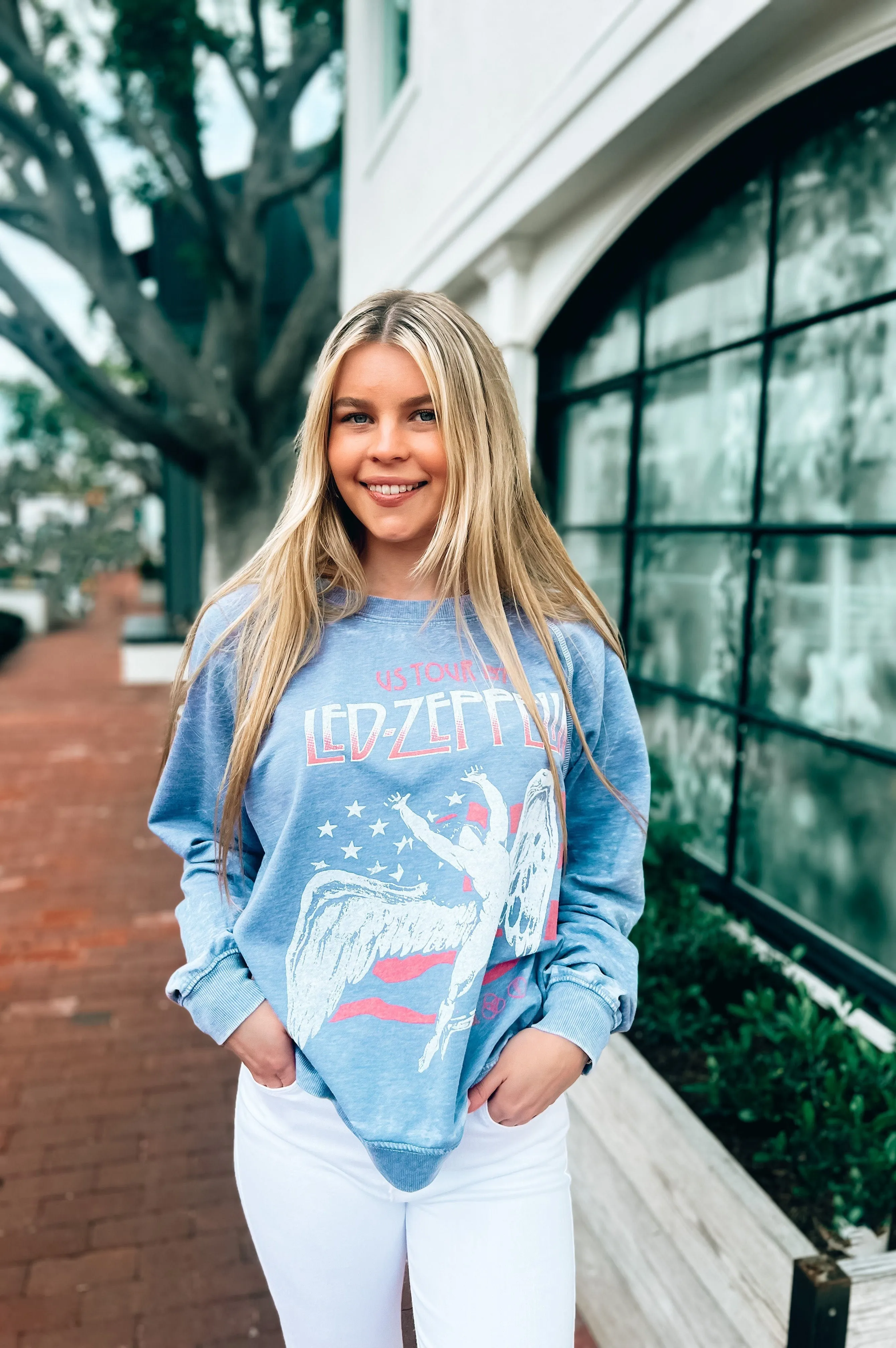 Led Zeppelin Pullover Vintage Blue