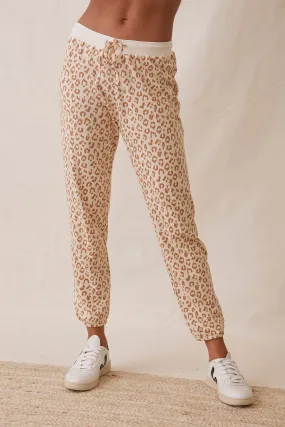 Leopard Park Jogger in Almond Leopard
