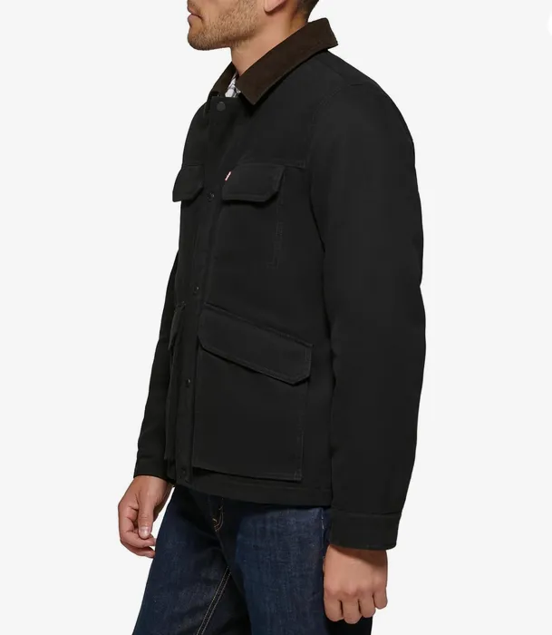 Levi's Men's Cotton Workwear Four Pocket Field Jacket Black Small