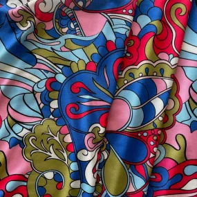 Light-Weight Retro-Inspired  Psychedelic Polyester Knit (Made in Italy)