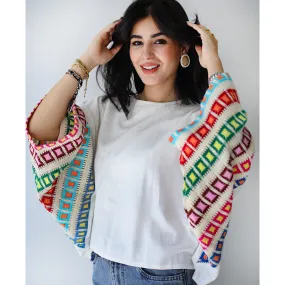 Linen open knit top