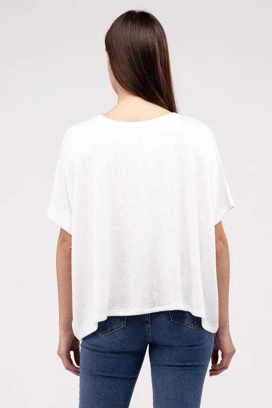 Loose Fit Short Sleeve Striped Top