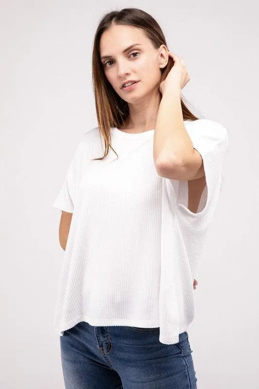 Loose Fit Short Sleeve Striped Top