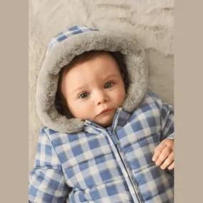 Mayoral Blue Gingham Reversible Coat