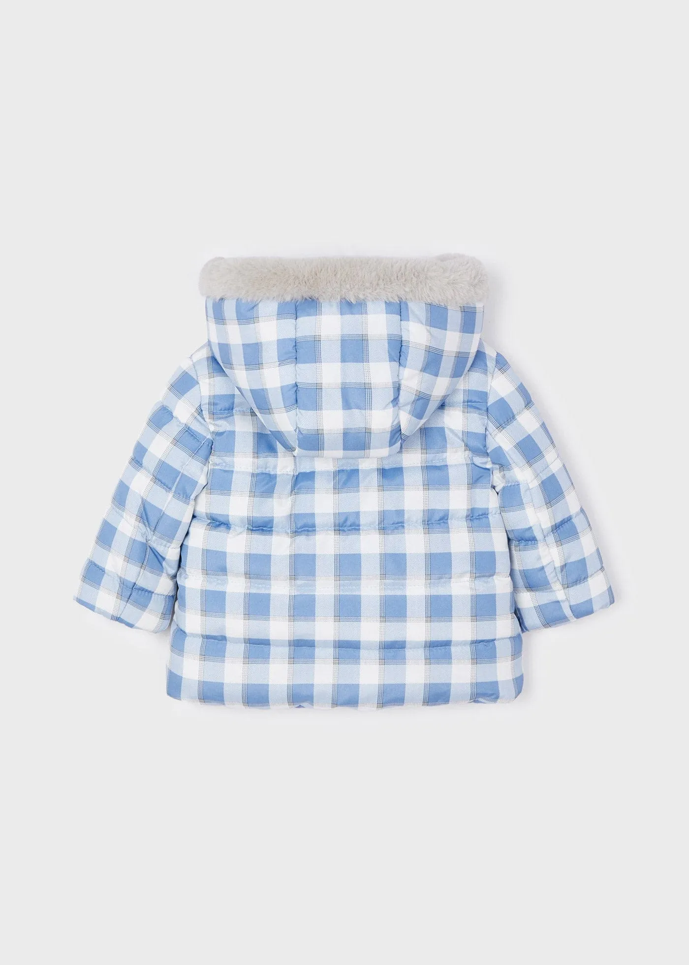 Mayoral Blue Gingham Reversible Coat