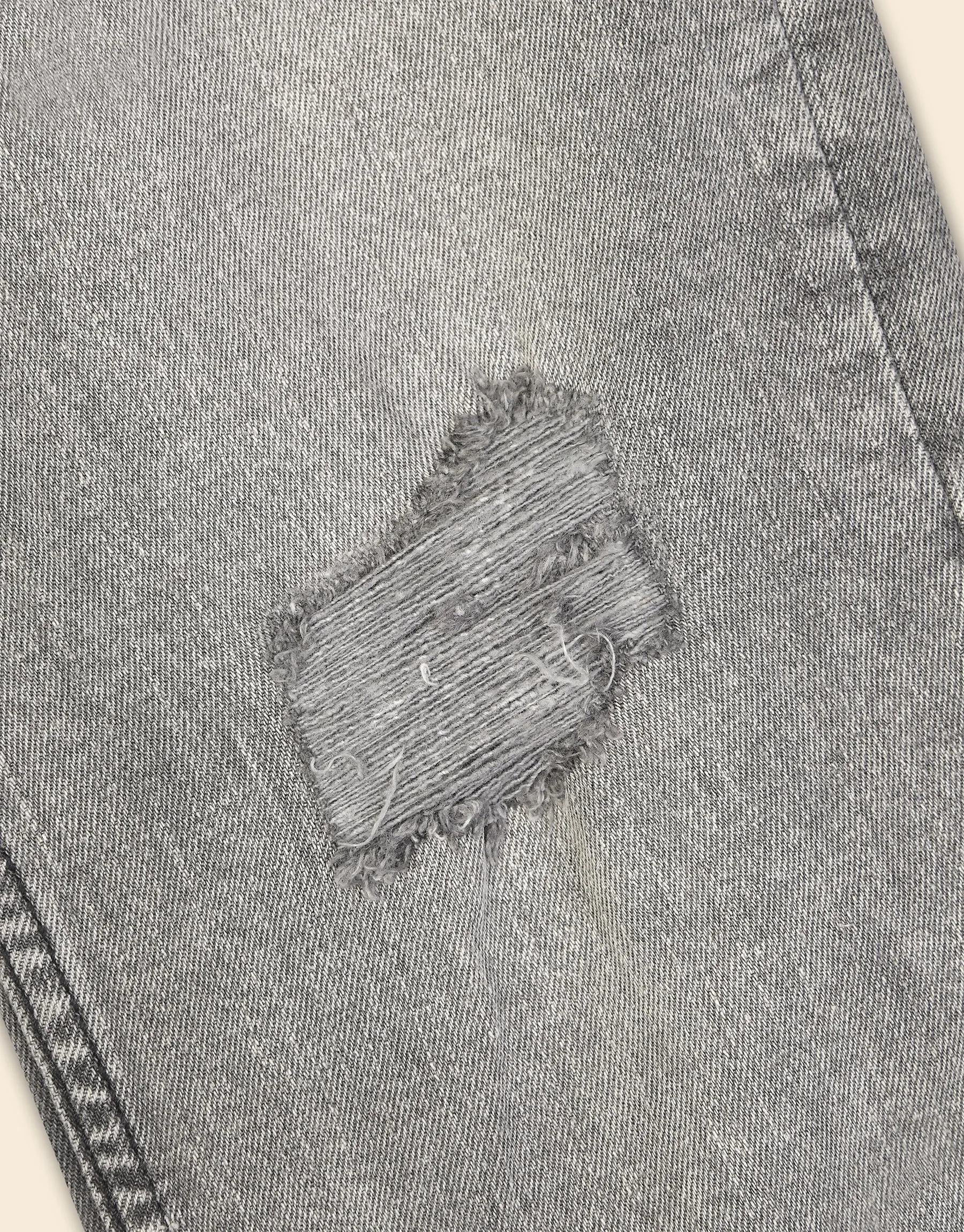 Men's Grey Wash Straight Fit Denim Jeans - GRAPHITE