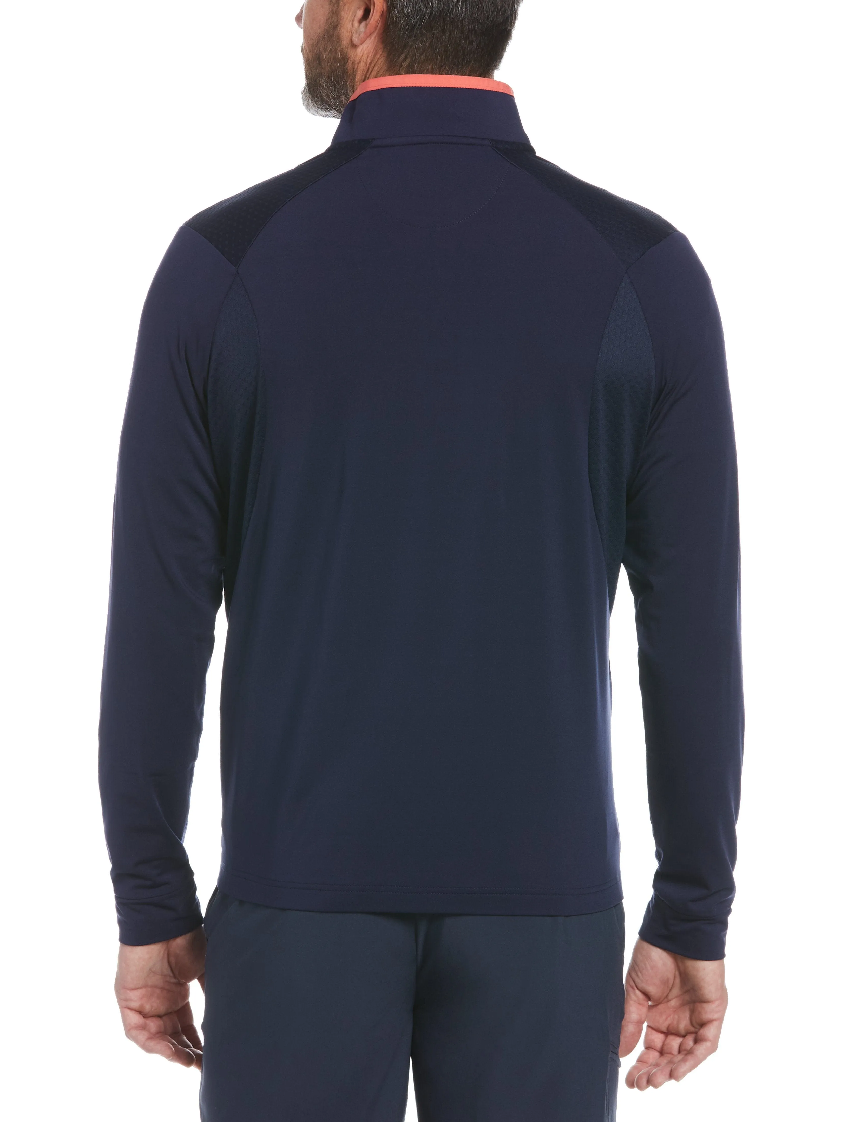 Mens Mixed Media Quarter Zip Pullover