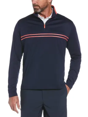 Mens Mixed Media Quarter Zip Pullover