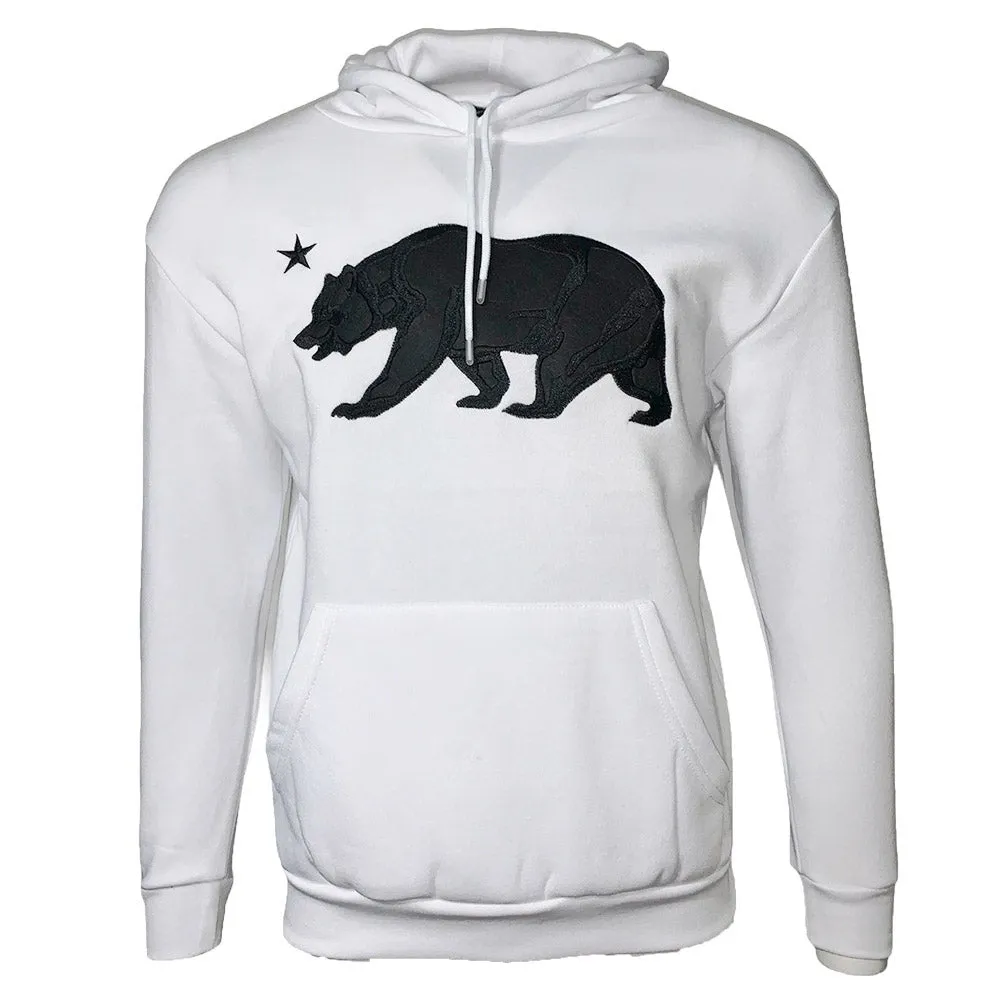 Mens Sweatshirt Pullover Hoodie Embroidered Bear Long Sleeve Pocket Sweater