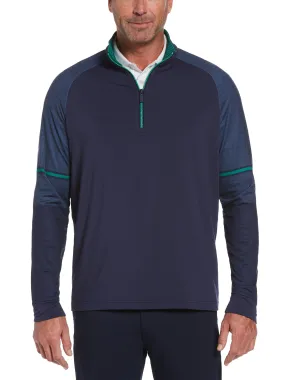Mens Textured Fleece 1/4 Zip Pullover