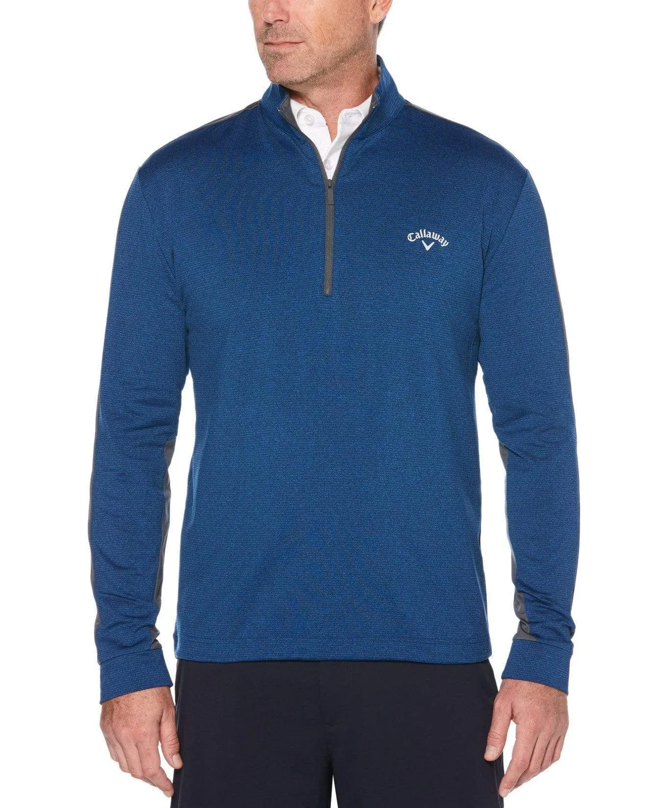 Mens Thermal Fine Line Pullover with Chevron