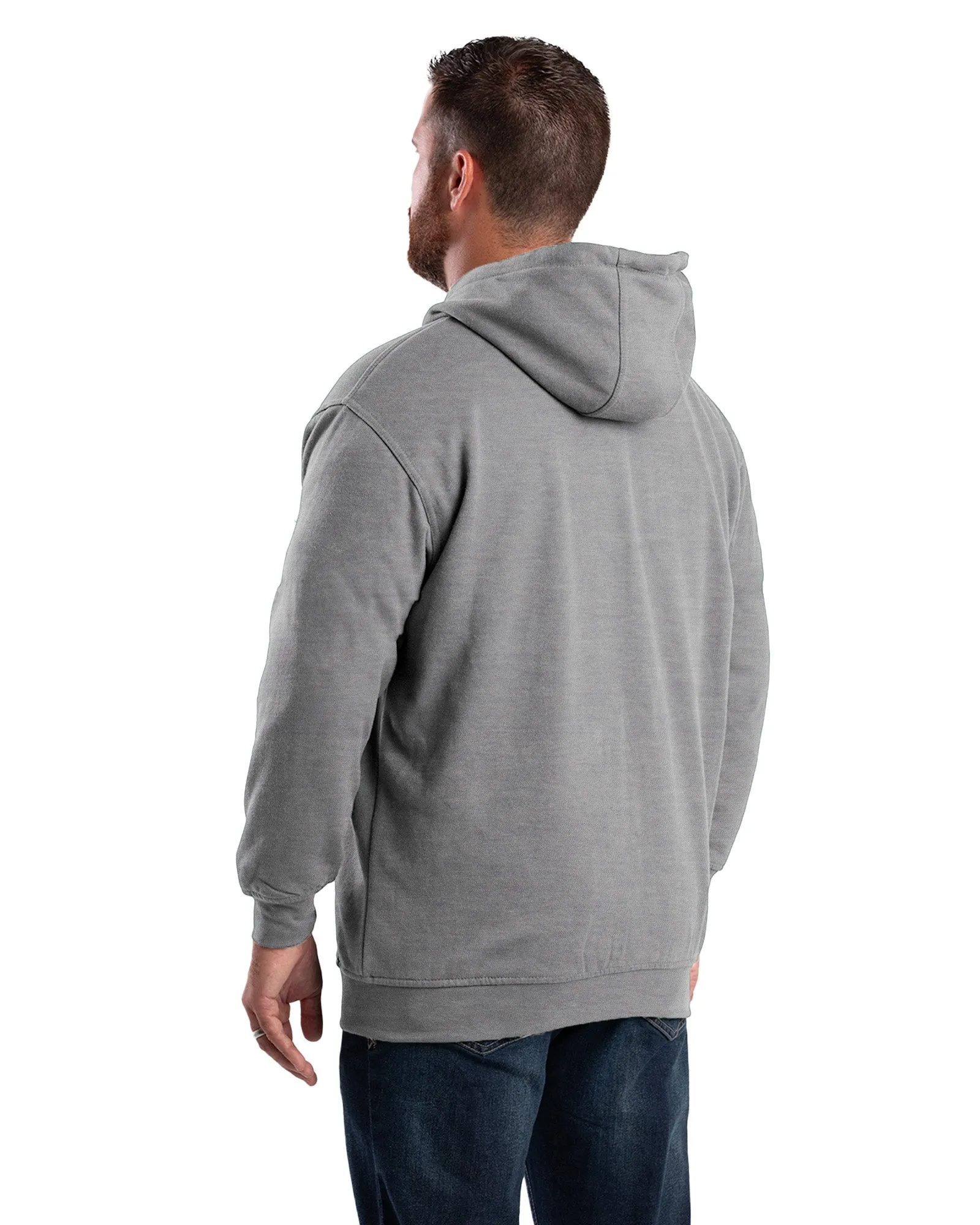 Men's Thermal-Lined Full-Zip Grey Hoodie