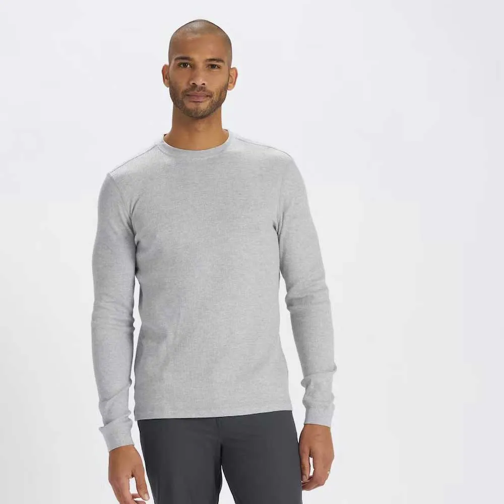 Men's Waffle Crew - Light Heather Grey