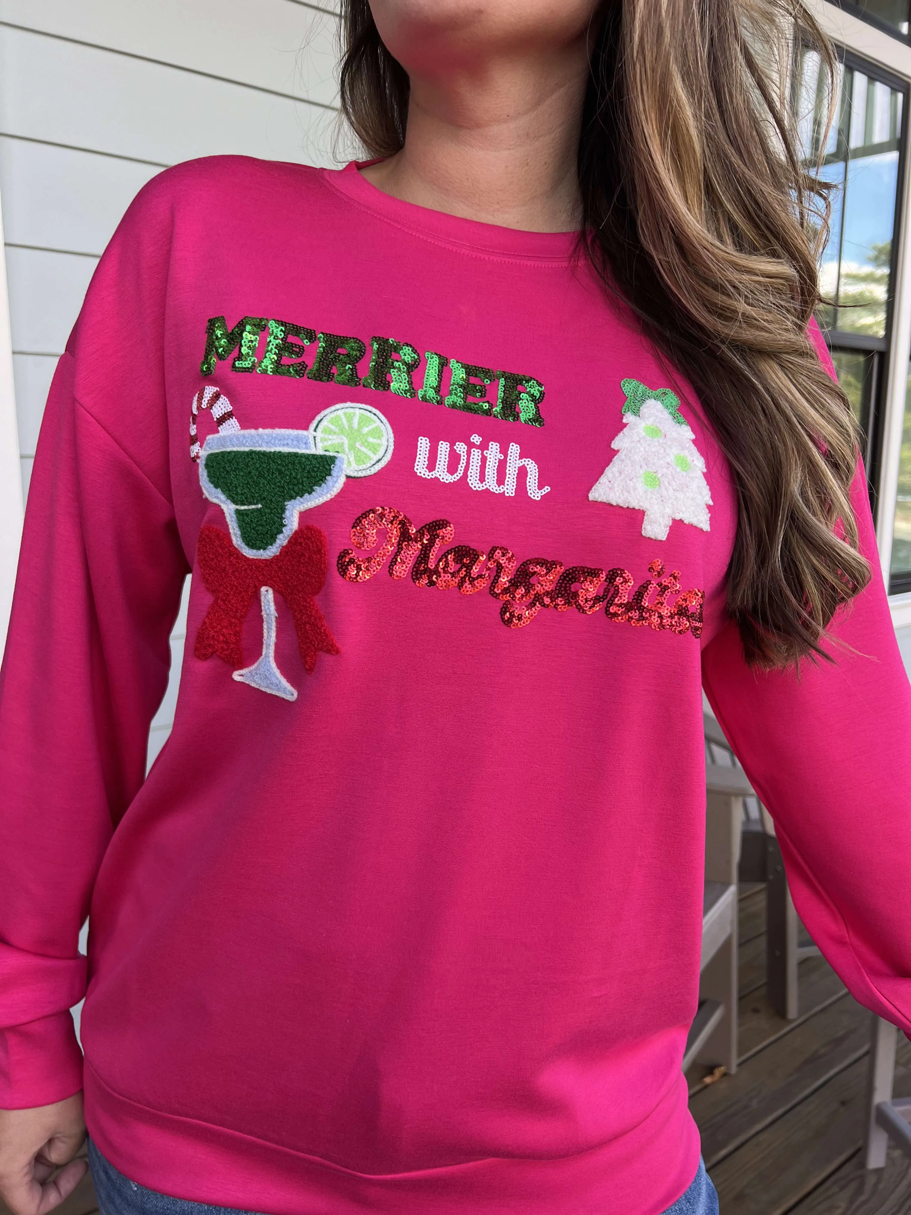 Merrier with Margaritas Pullover  by Jess Lea