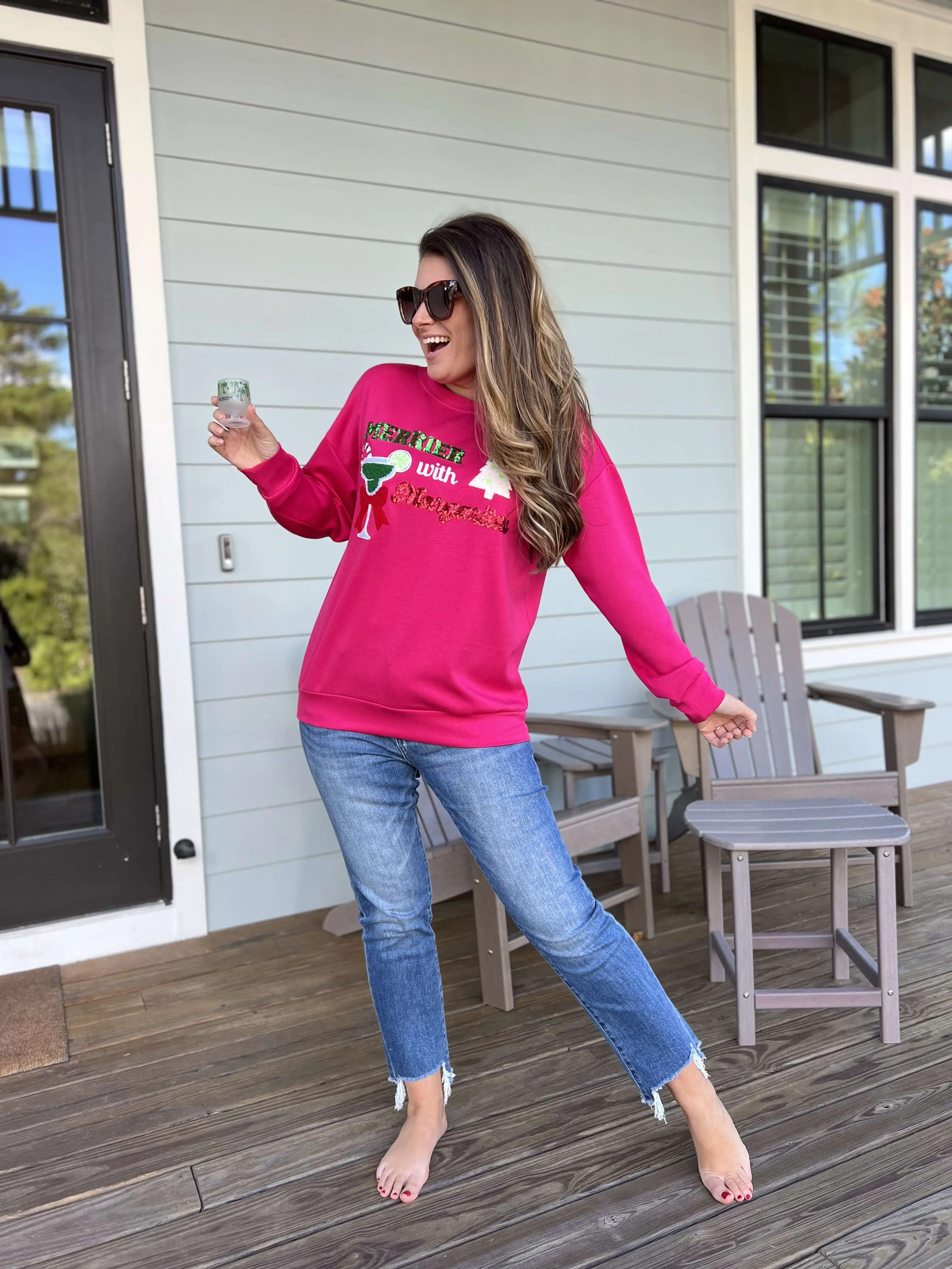 Merrier with Margaritas Pullover  by Jess Lea