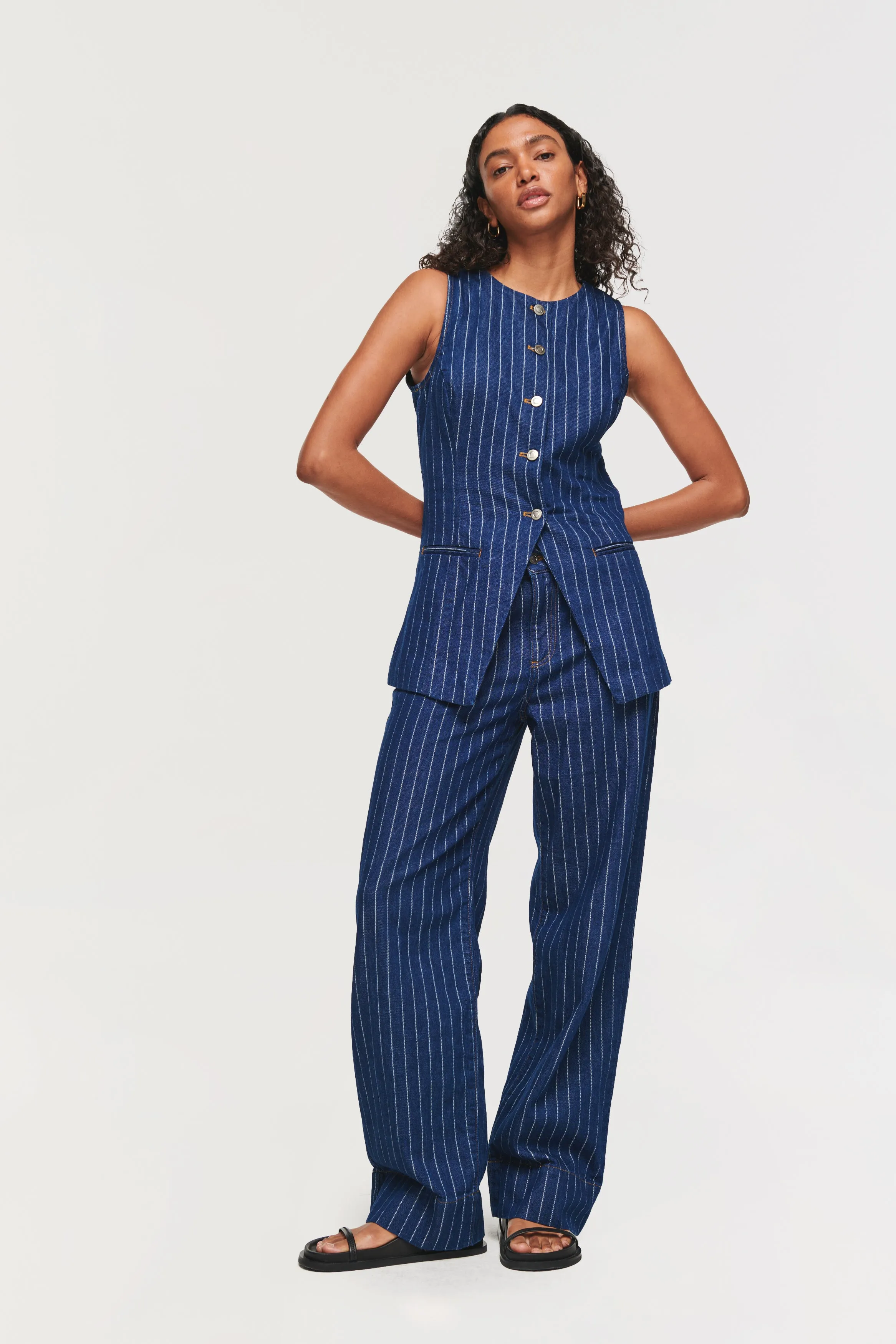 MISO PINSTRIPE STRAIGHT LEG JEAN