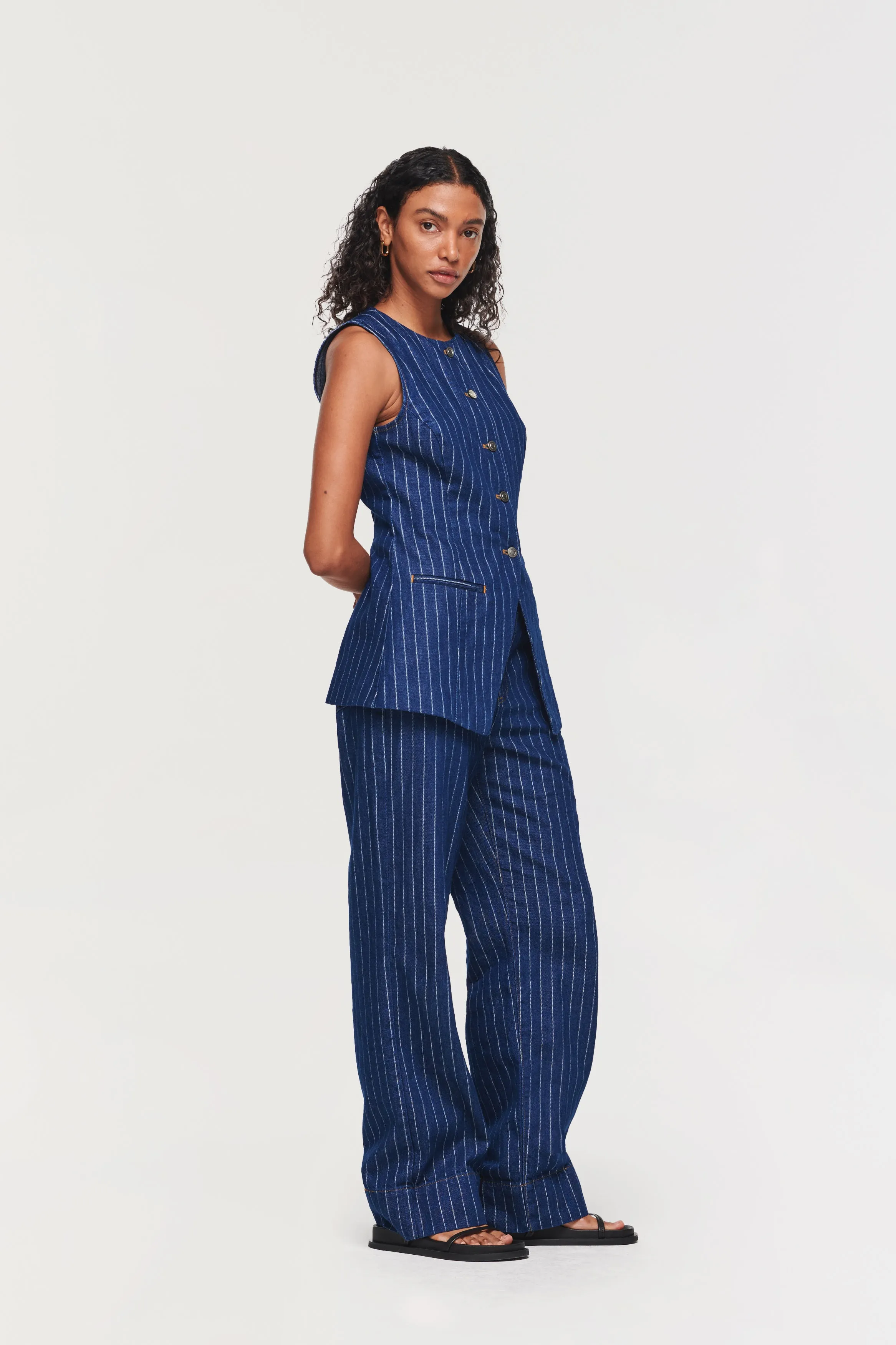 MISO PINSTRIPE STRAIGHT LEG JEAN