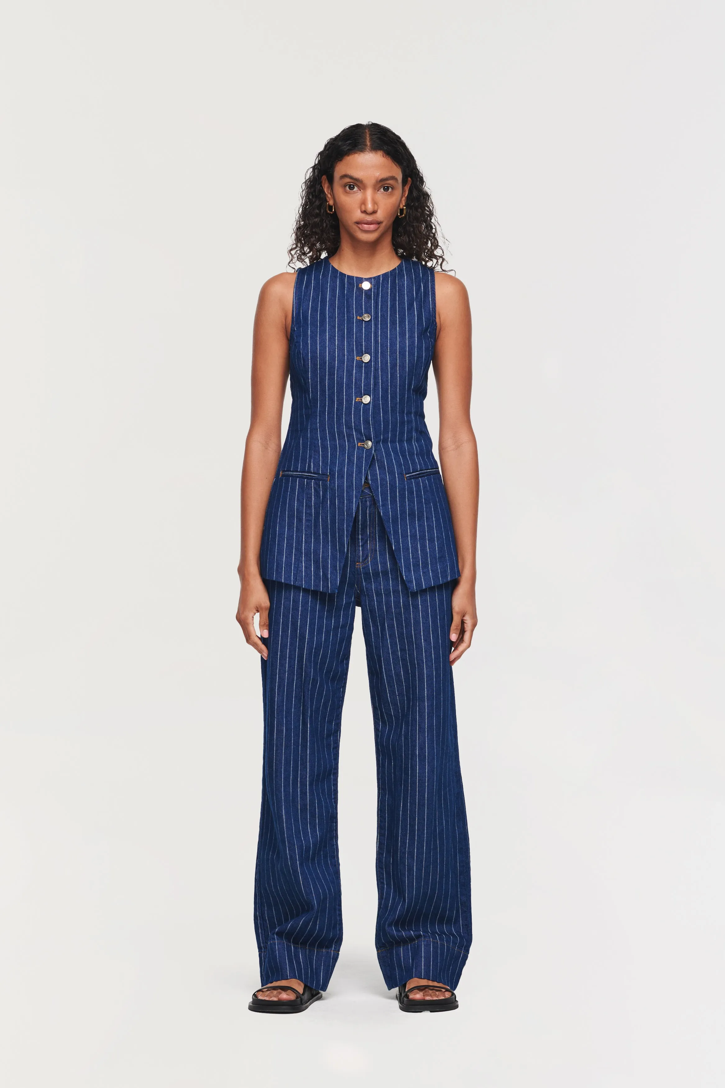 MISO PINSTRIPE STRAIGHT LEG JEAN