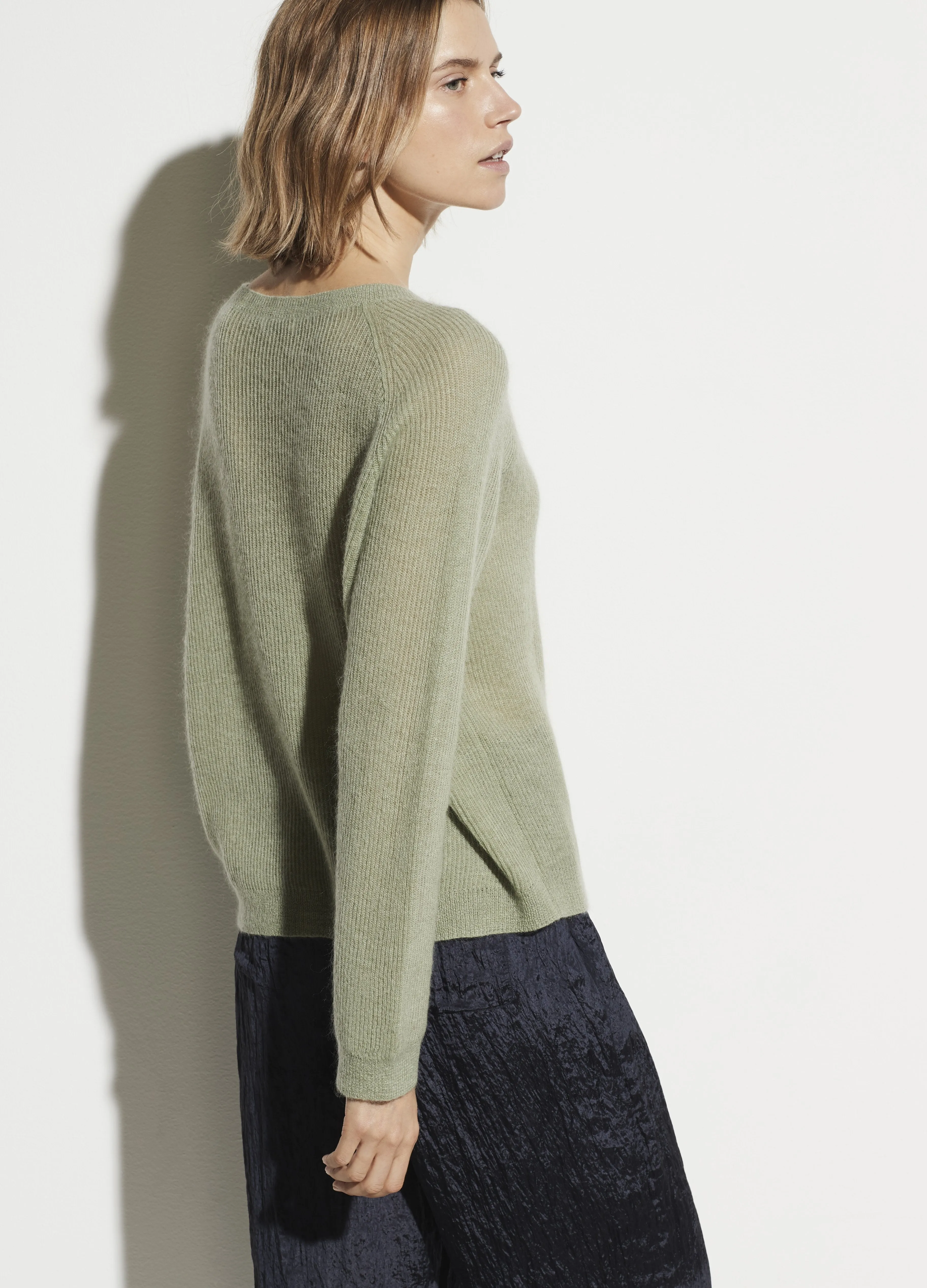 Mohair Rib Stitch Raglan in Jade