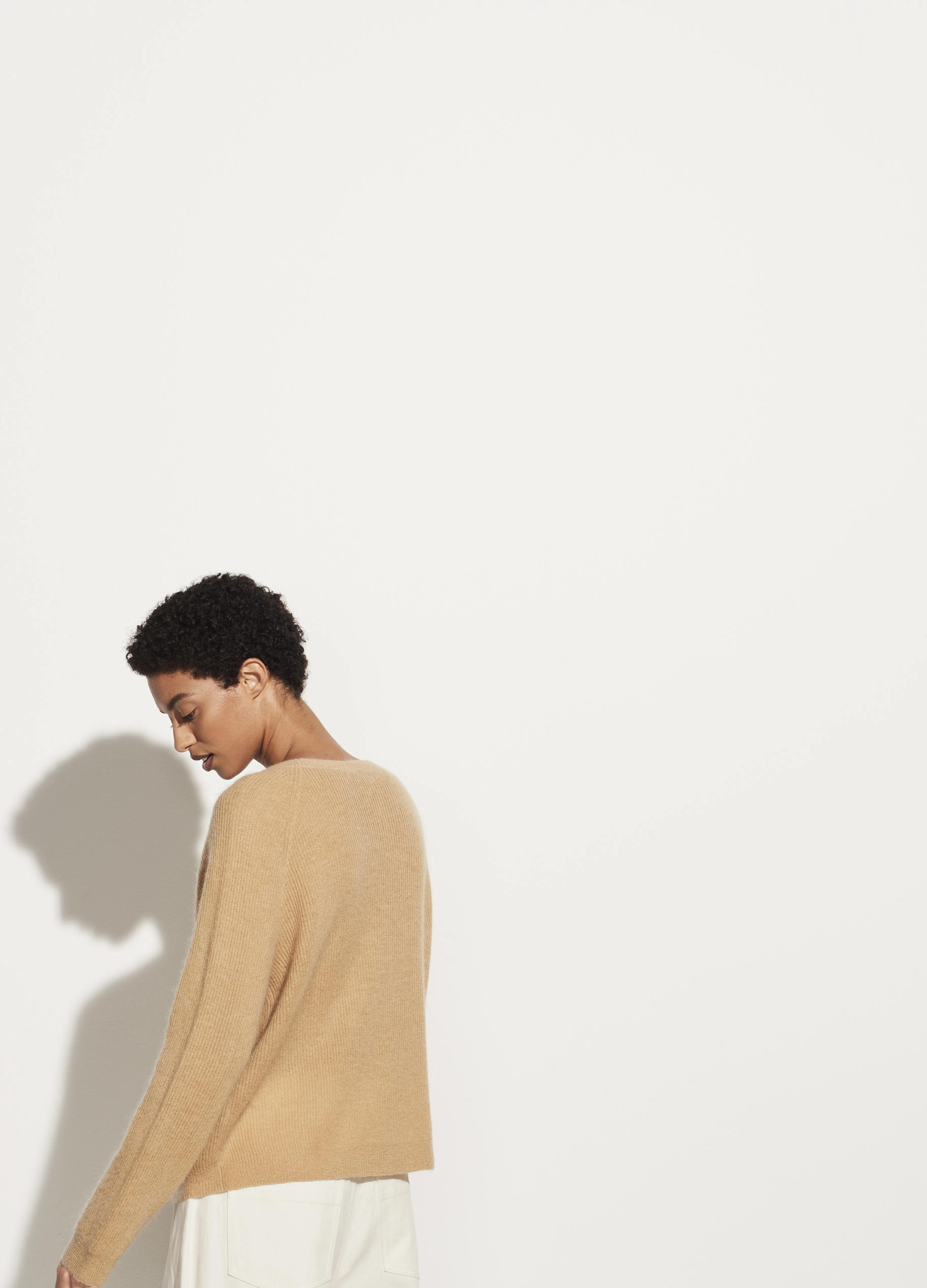 Mohair Rib Stitch Raglan in Straw