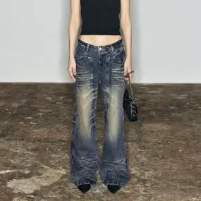NUTH "Non-decorative" Vintage Blue Whiskering Jeans