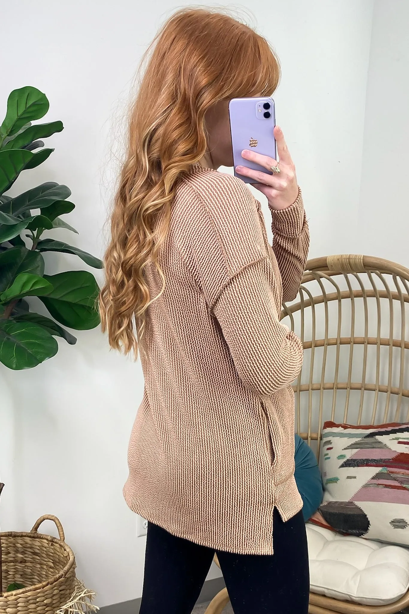 Olenah Rib Knit Long Sleeve Top - FINAL SALE