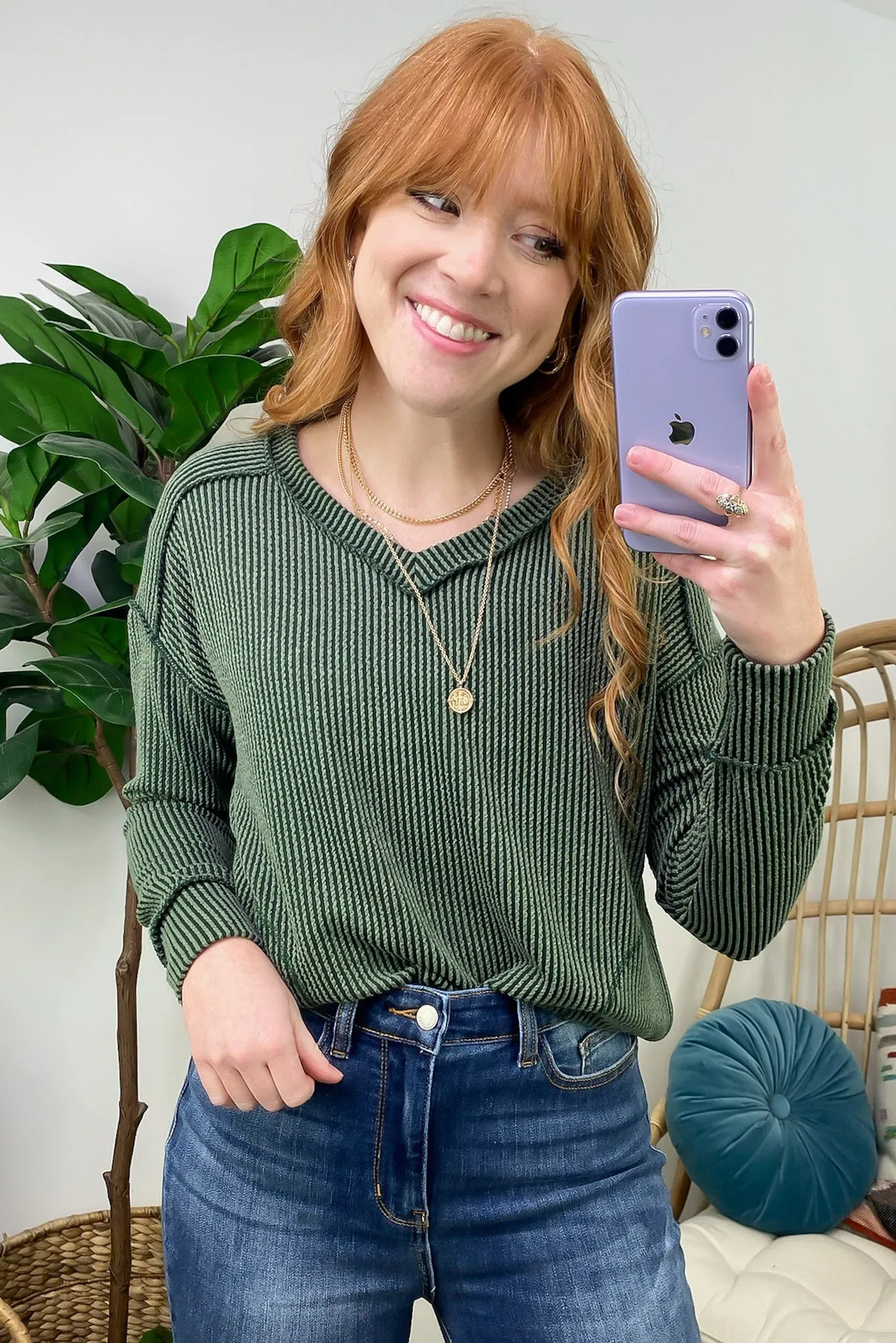 Olenah Rib Knit Long Sleeve Top - FINAL SALE