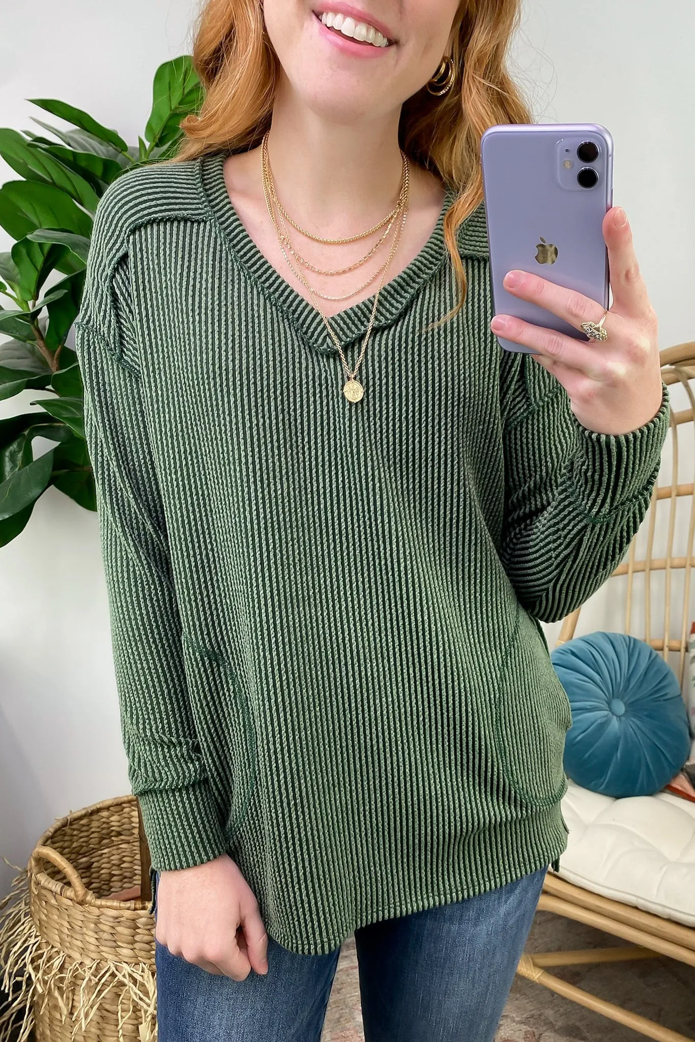 Olenah Rib Knit Long Sleeve Top - FINAL SALE