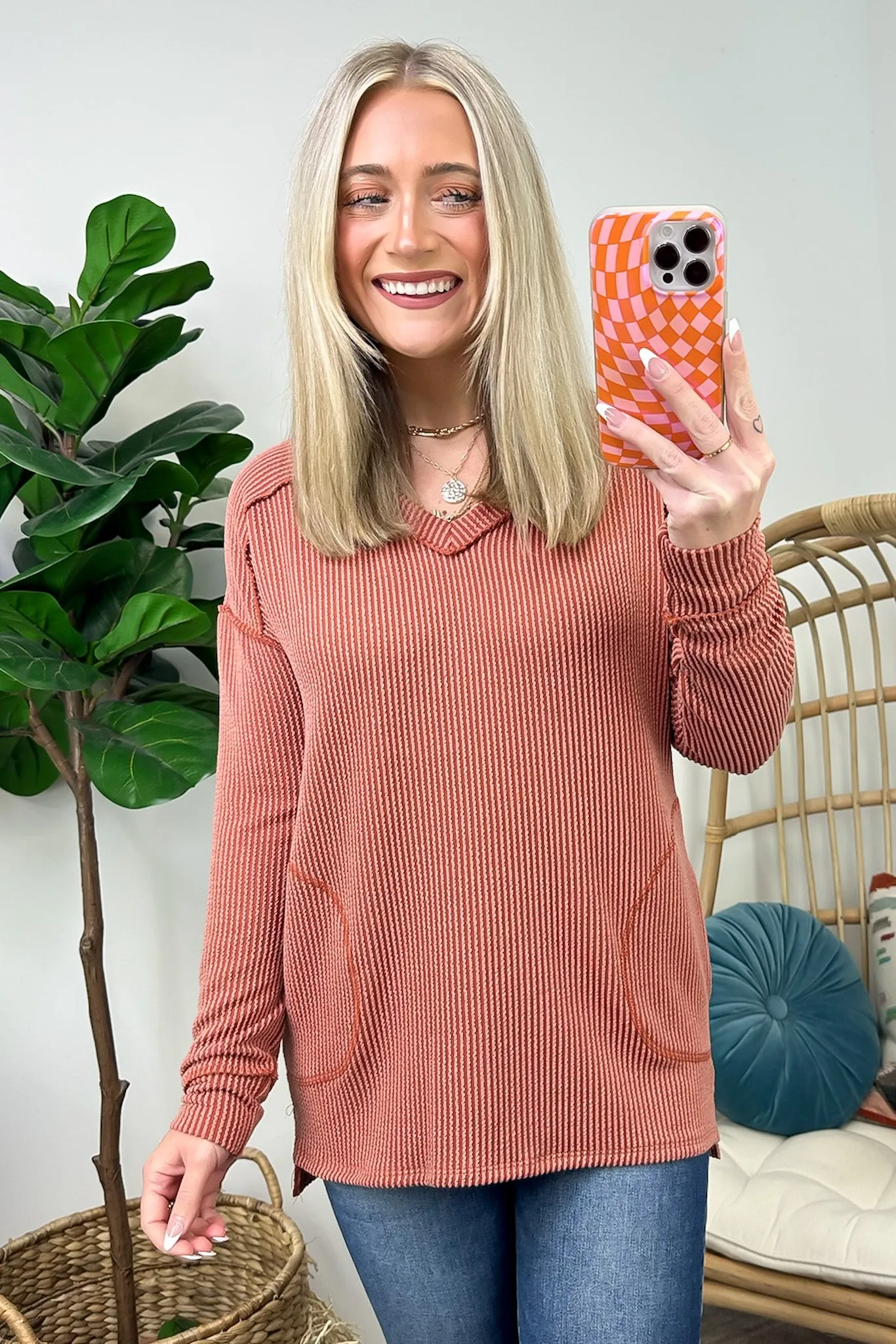 Olenah Rib Knit Long Sleeve Top - FINAL SALE