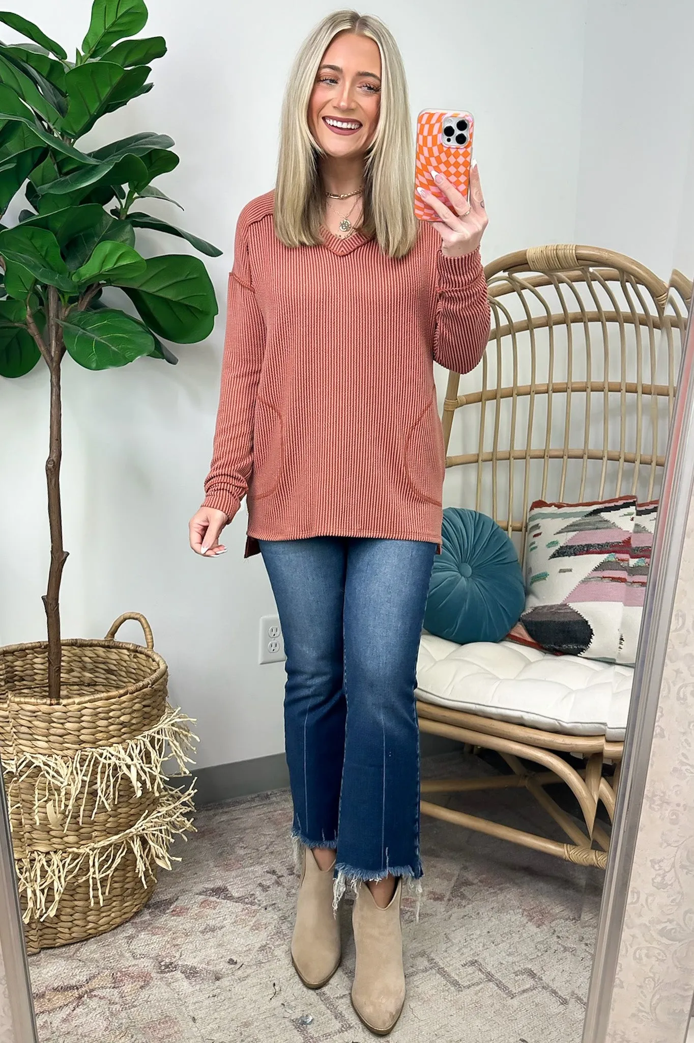 Olenah Rib Knit Long Sleeve Top - FINAL SALE