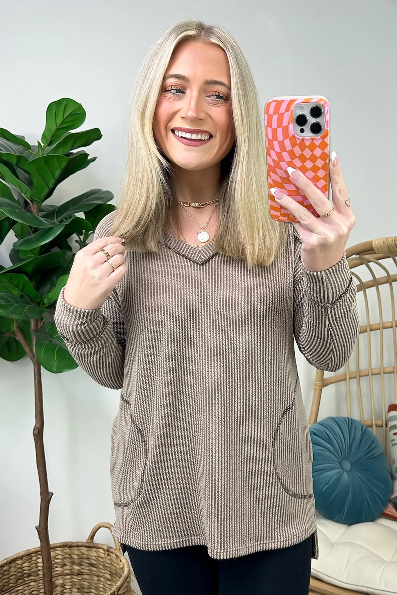 Olenah Rib Knit Long Sleeve Top - FINAL SALE