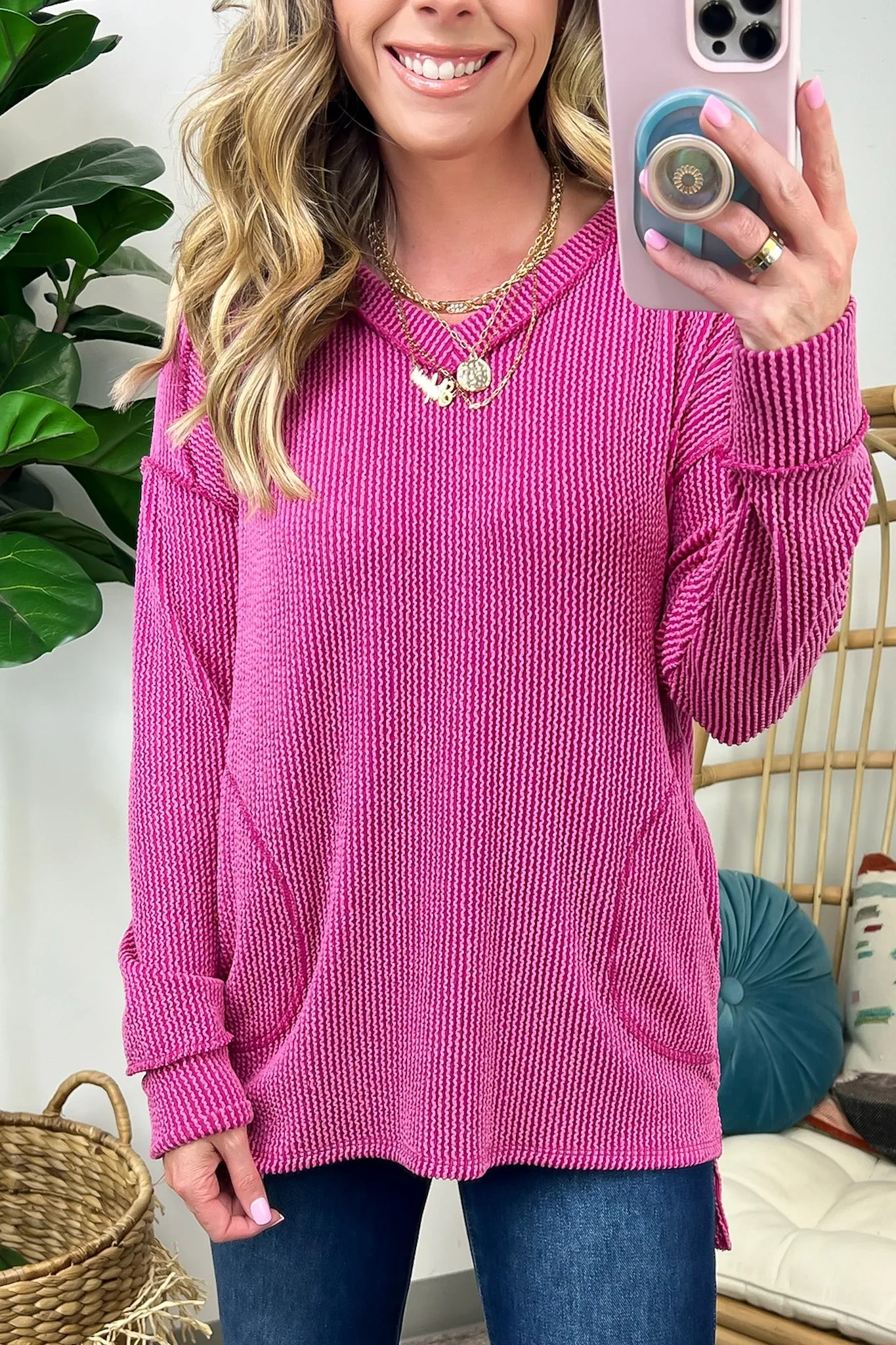 Olenah Rib Knit Long Sleeve Top - FINAL SALE