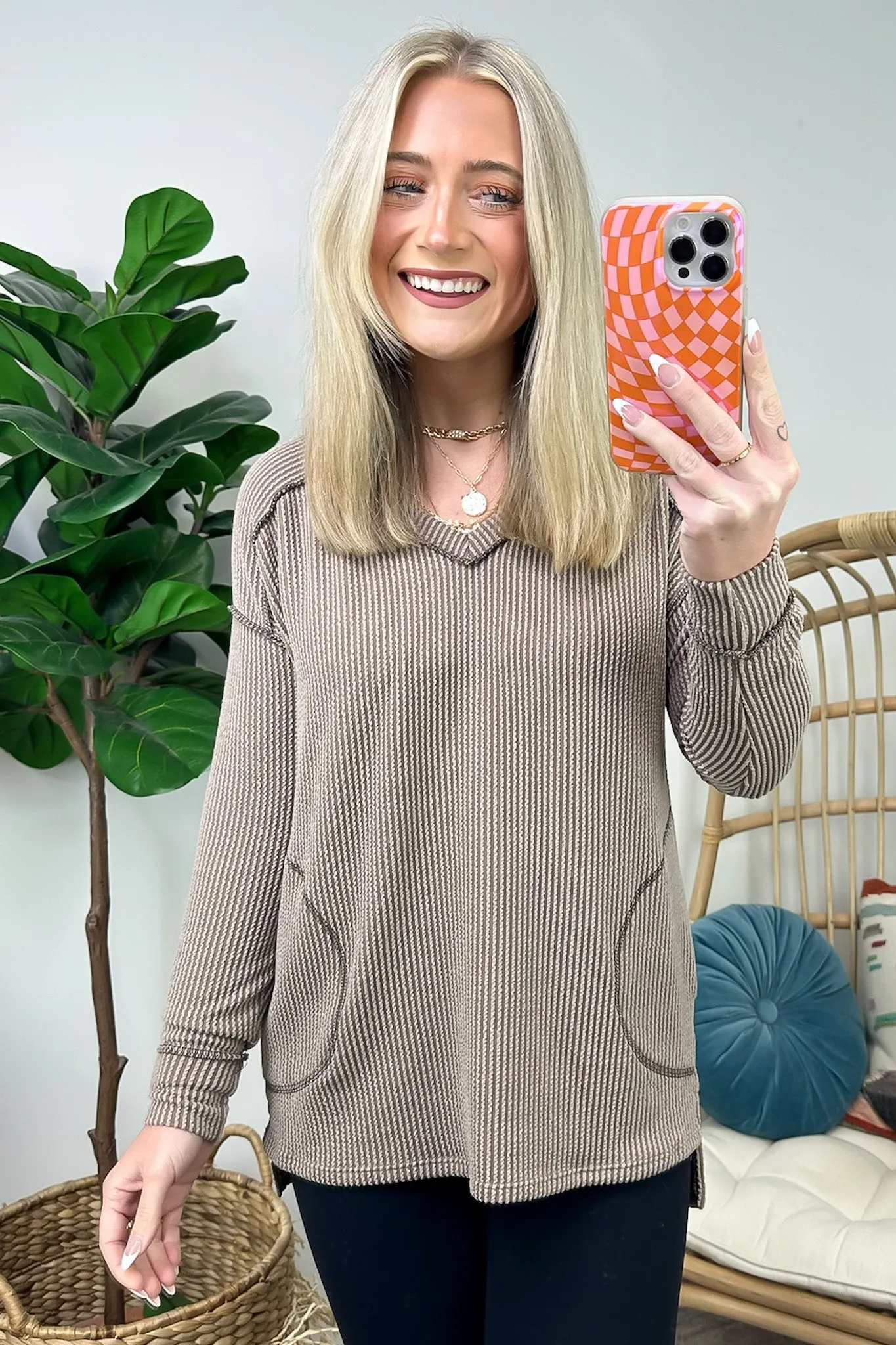 Olenah Rib Knit Long Sleeve Top - FINAL SALE