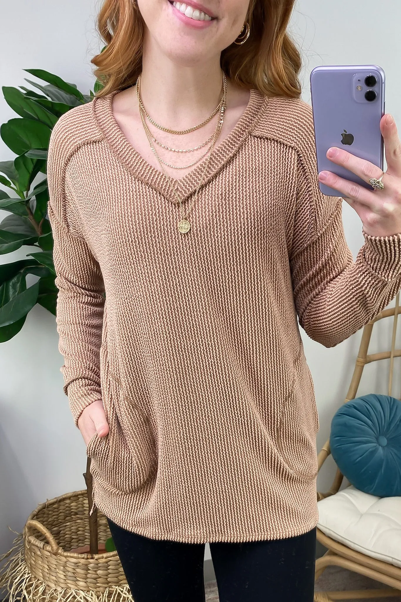 Olenah Rib Knit Long Sleeve Top - FINAL SALE