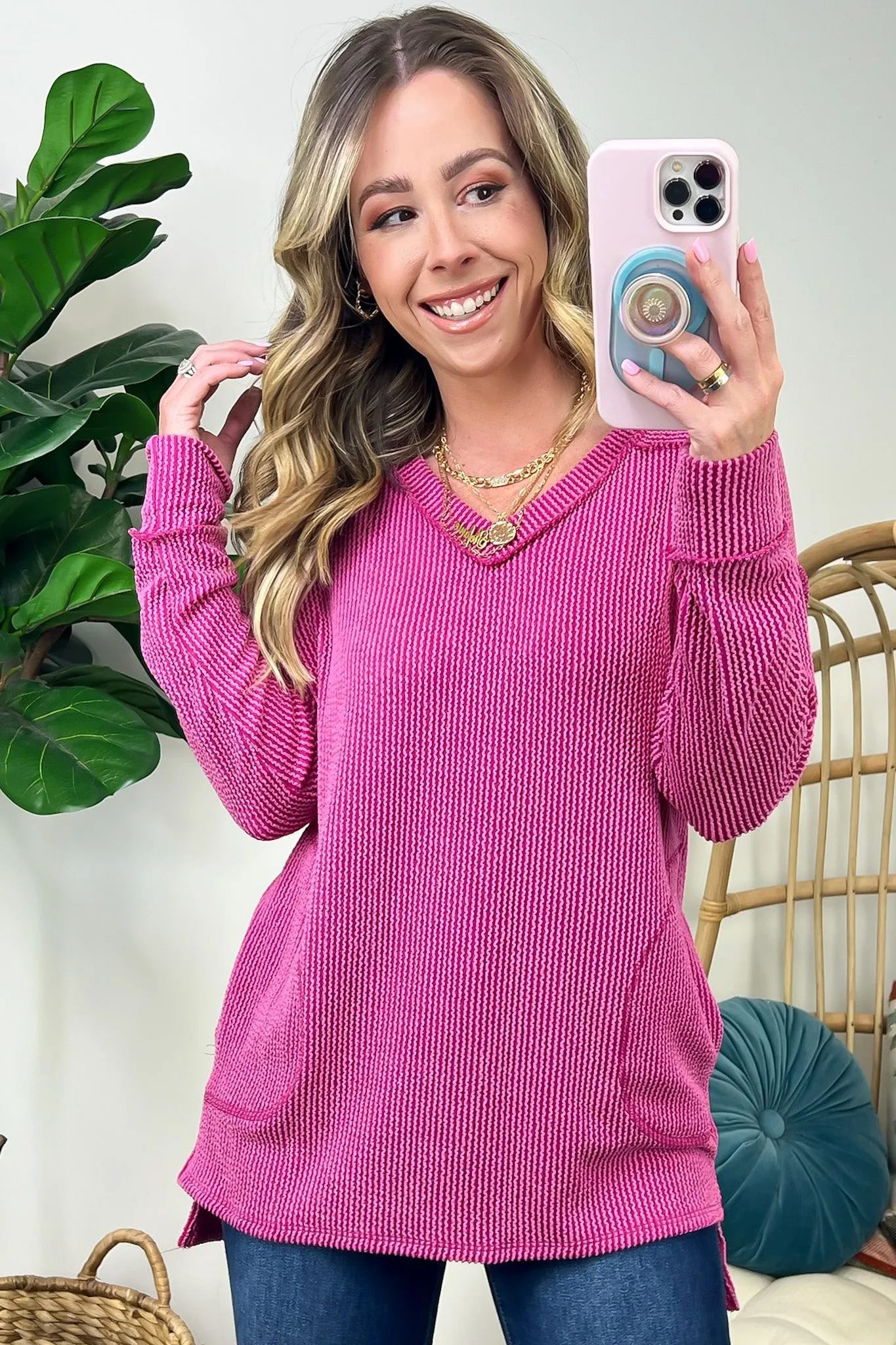 Olenah Rib Knit Long Sleeve Top - FINAL SALE