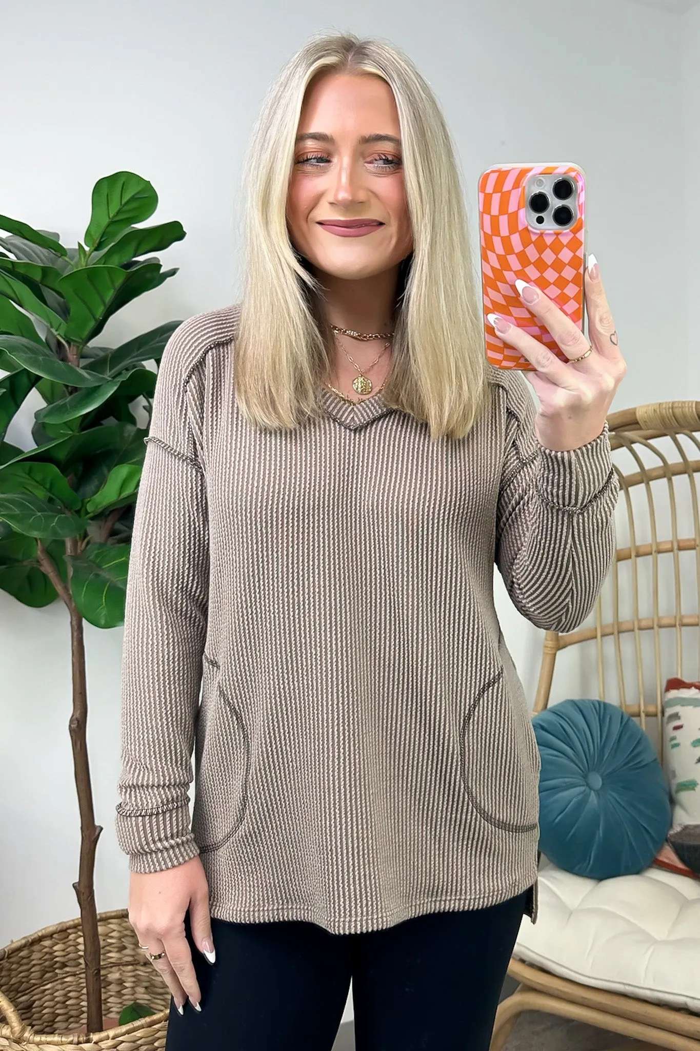 Olenah Rib Knit Long Sleeve Top - FINAL SALE