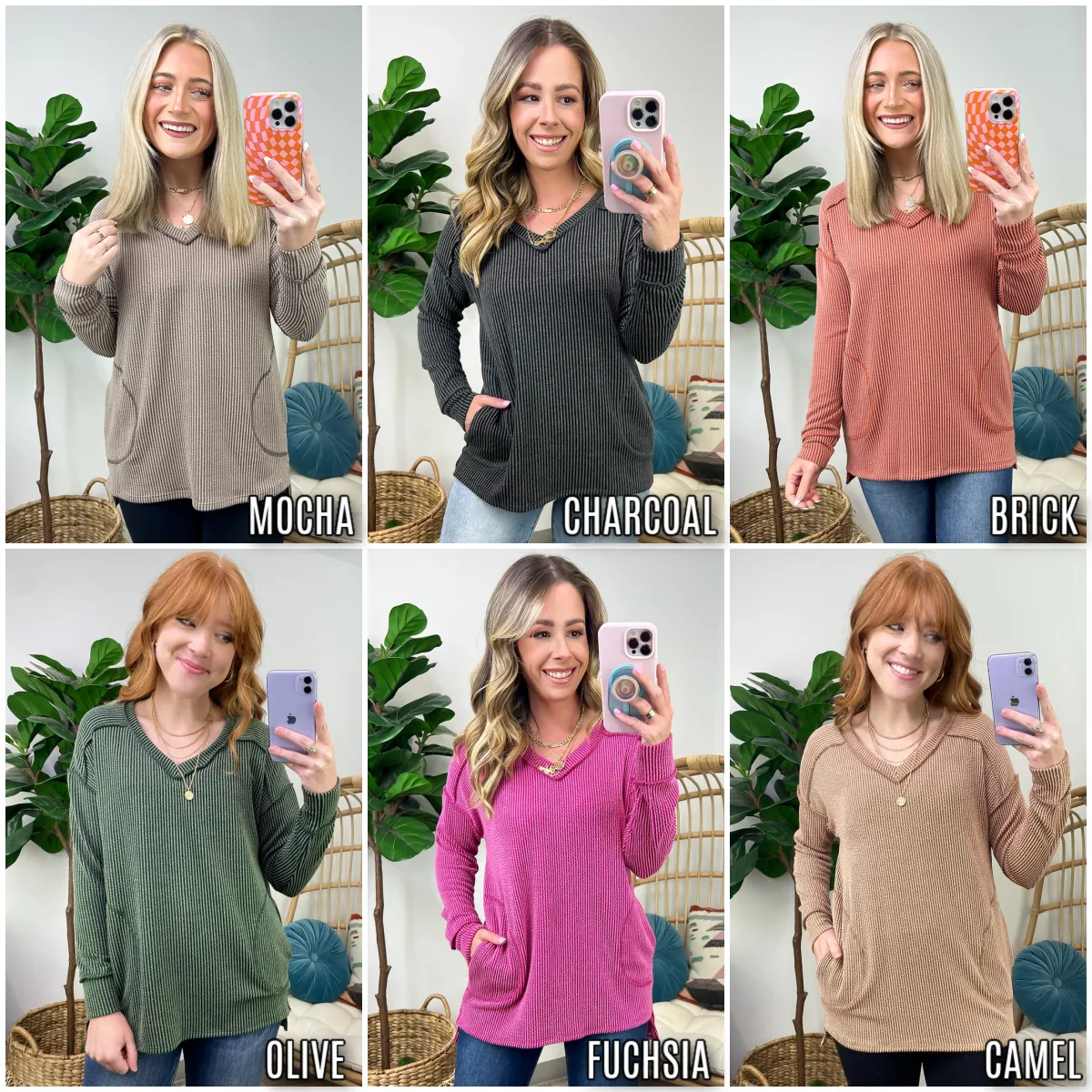 Olenah Rib Knit Long Sleeve Top - FINAL SALE