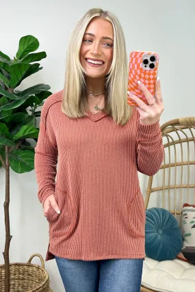 Olenah Rib Knit Long Sleeve Top - FINAL SALE