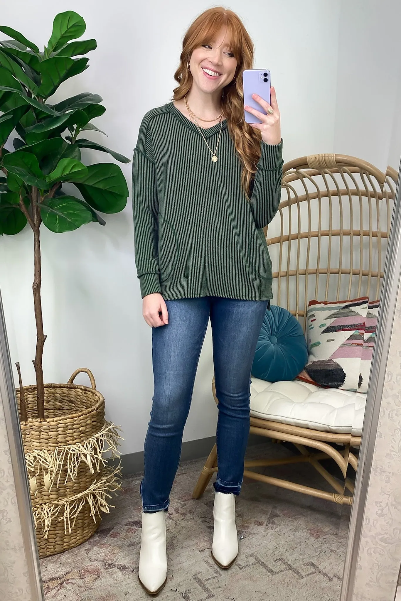 Olenah Rib Knit Long Sleeve Top - FINAL SALE