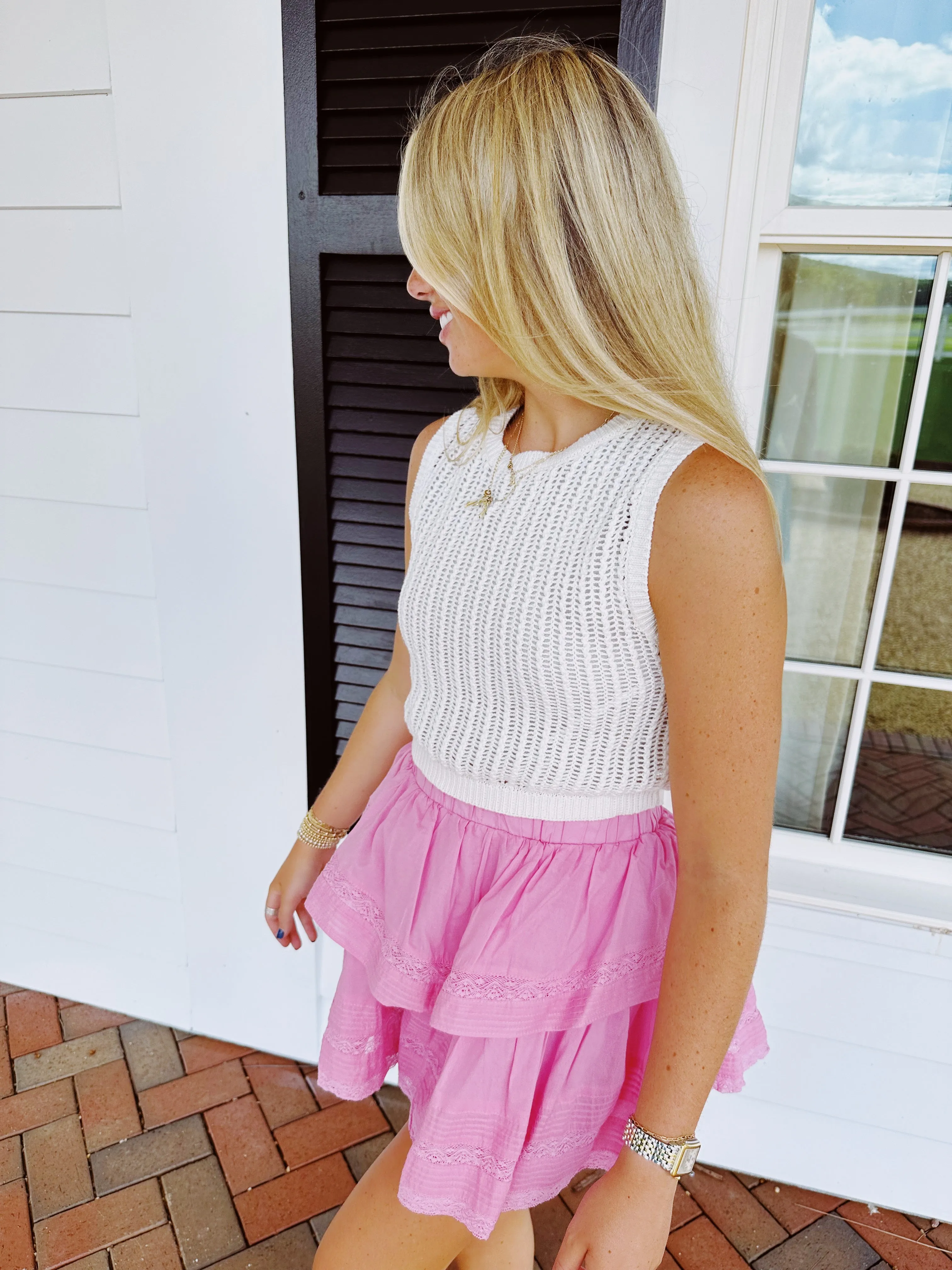 Olivia Crochet Top - White